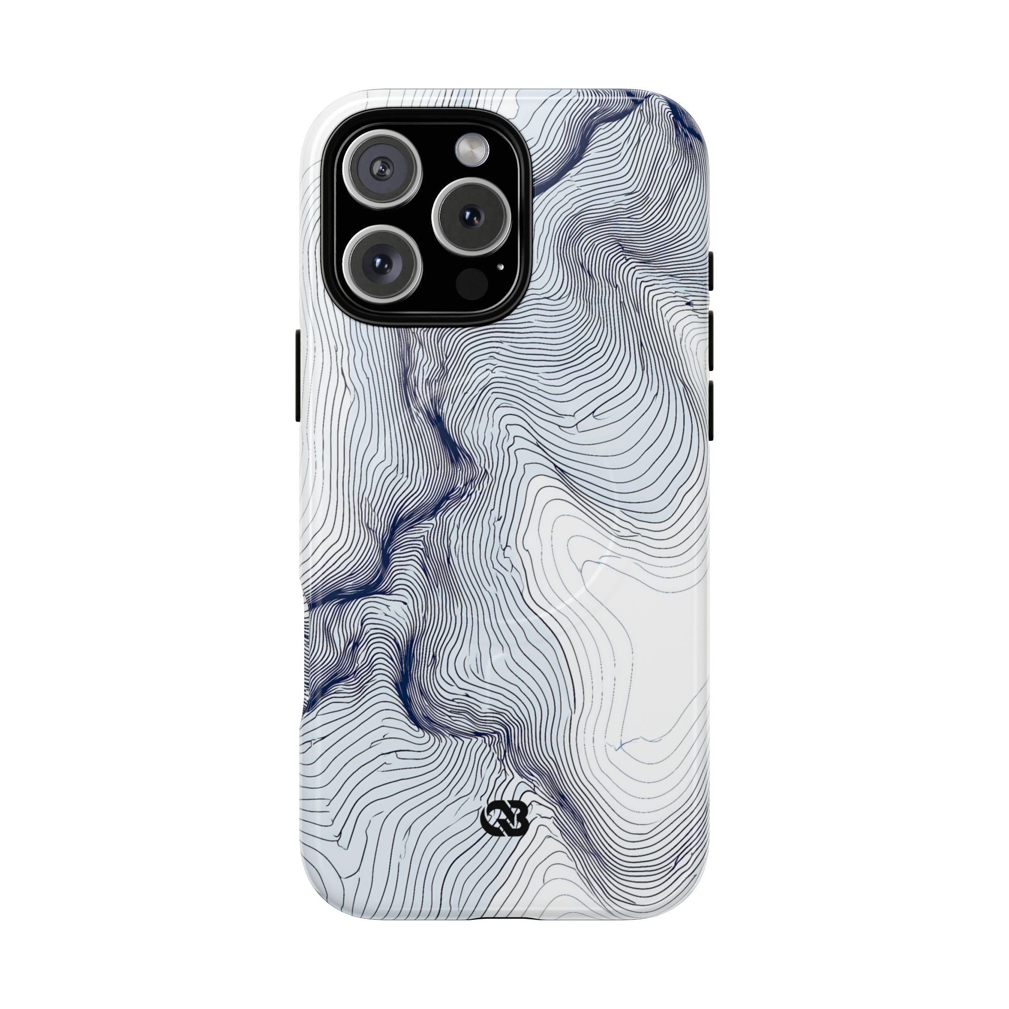White Tough 2.0 Magsafe Phone Case for iPhone - Nordic Ridge Topo