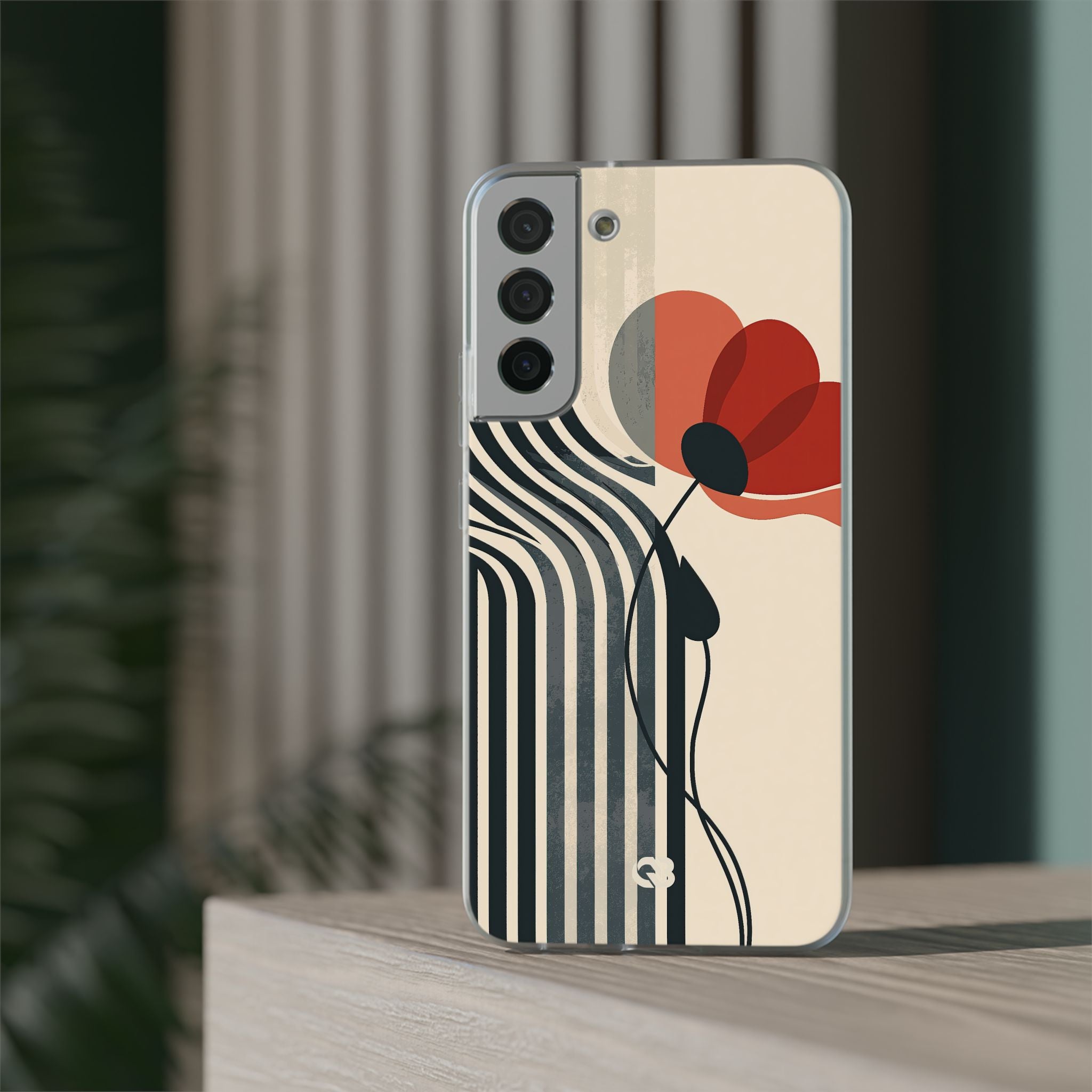 Beige Lite Phone Case for Samsung - Crimson Line Bloom