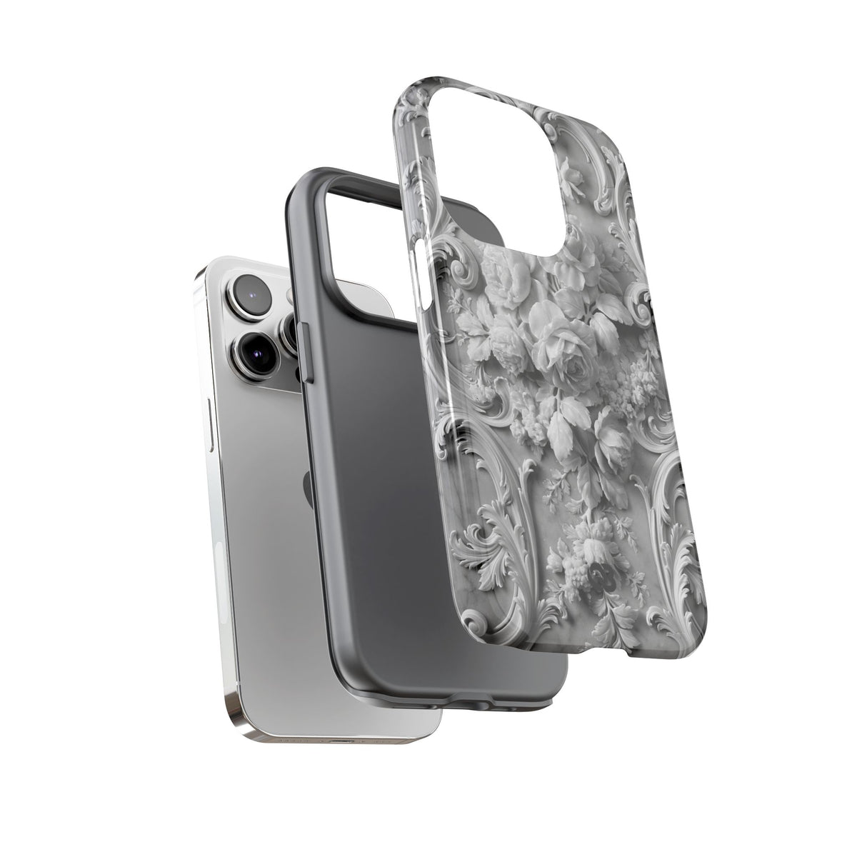 Rococo Marble Rose · Tough Phone Case for iPhone · White