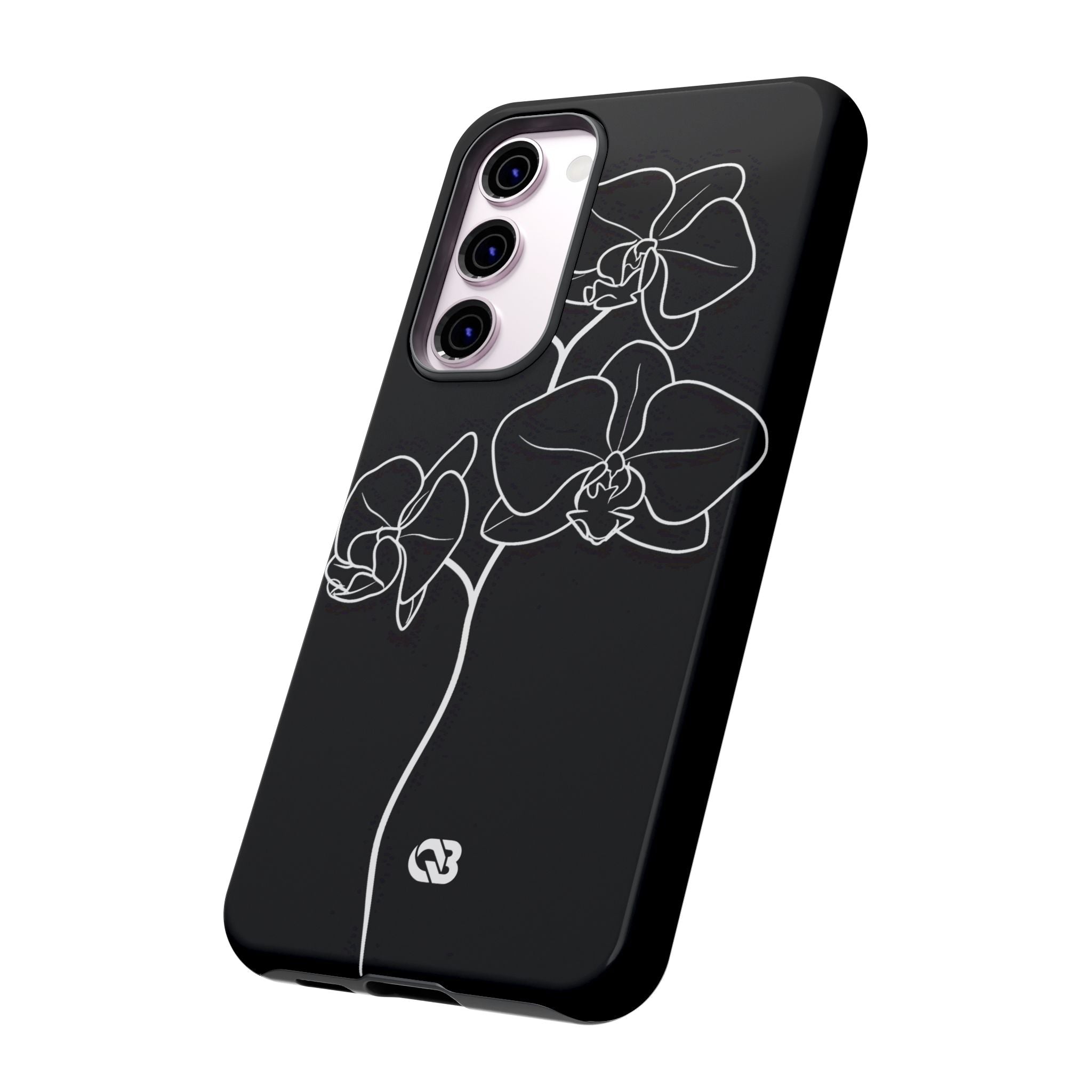 Black Tough Phone Case for Samsung - Noir Alabaster Orchid
