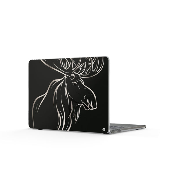 Nordic Moose Contour · Clear Hard Case for MacBook · Black