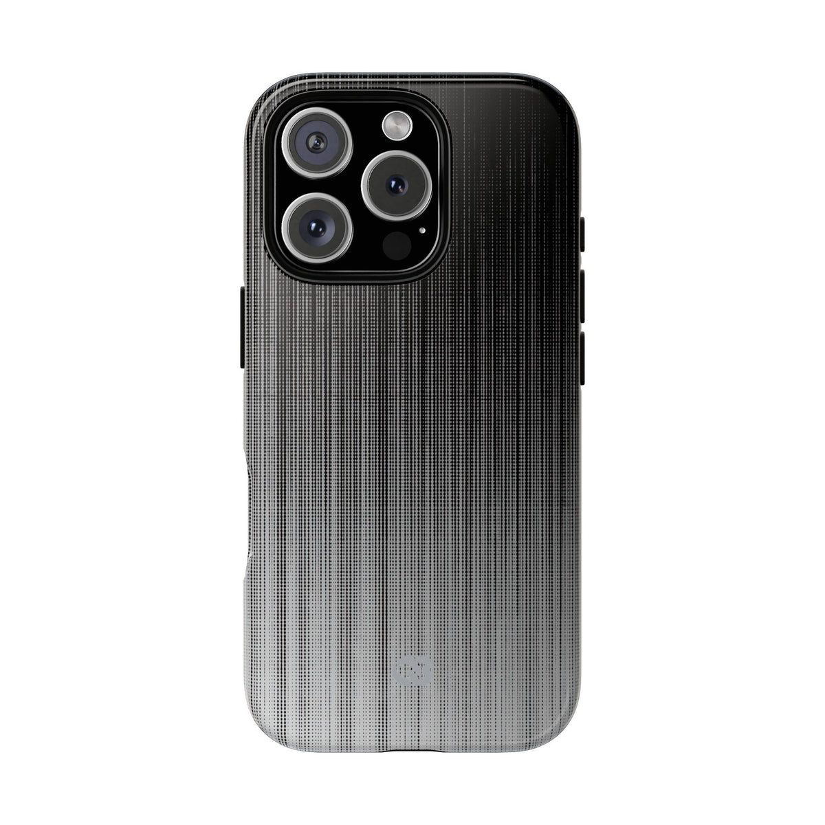 Grey Tough Phone Case for iPhone - Static Vertical Dither
