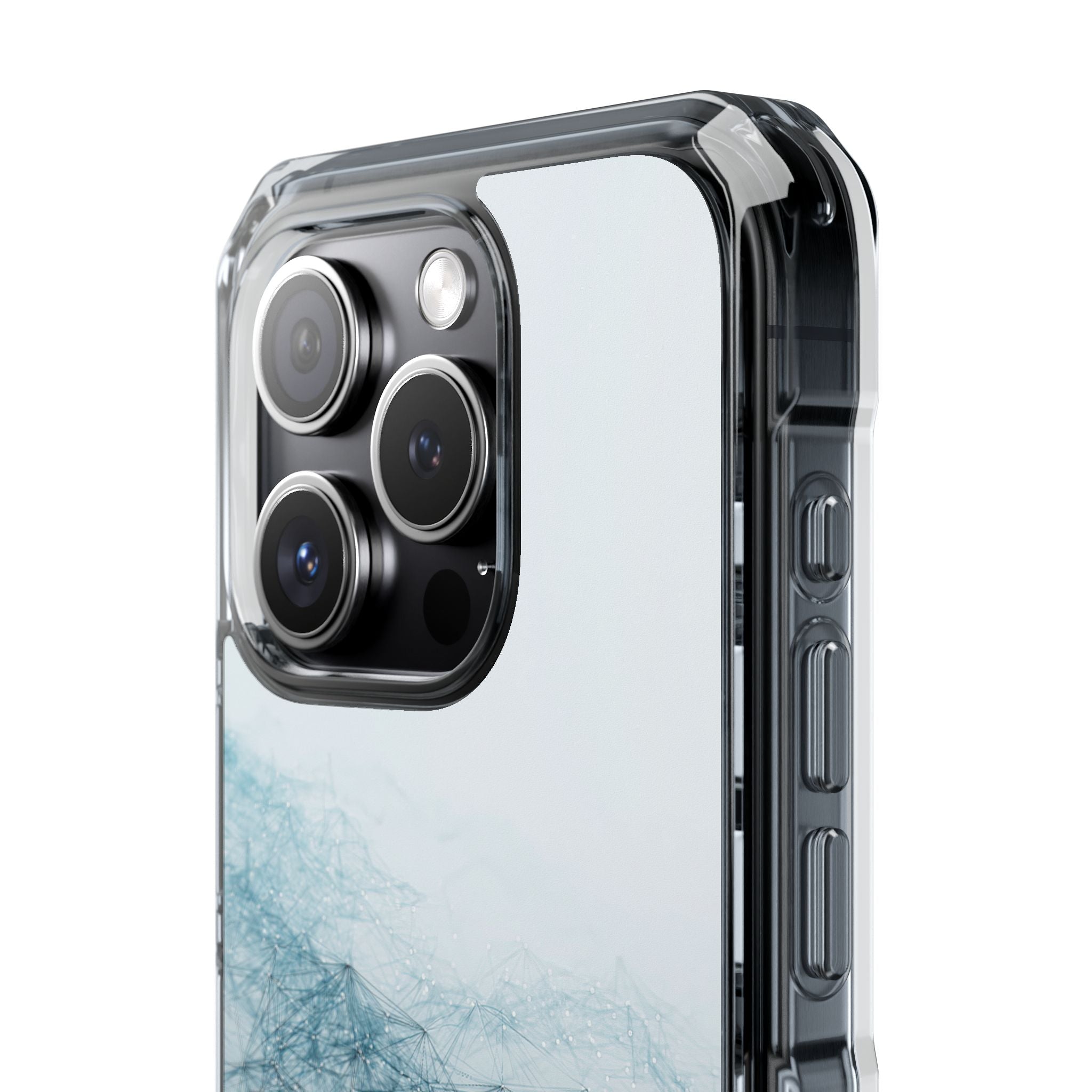 Teal Impact MagSafe Phone Case for iPhone - Cyan Vector Lattice