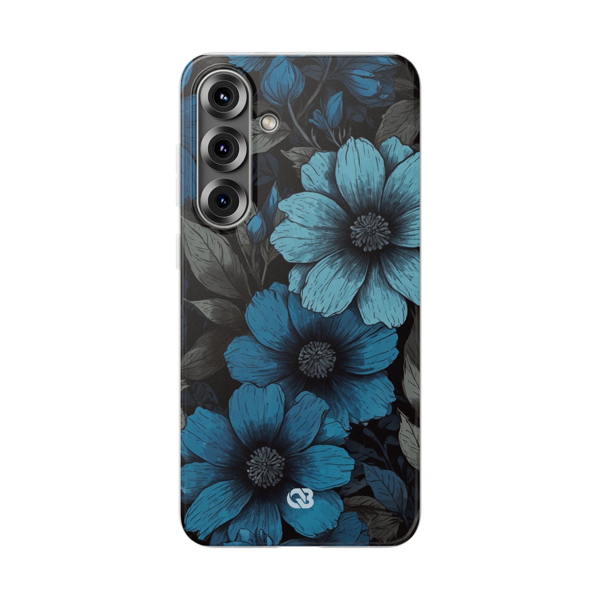 Obsidian Blue Petals · Soft Phone Case for Samsung