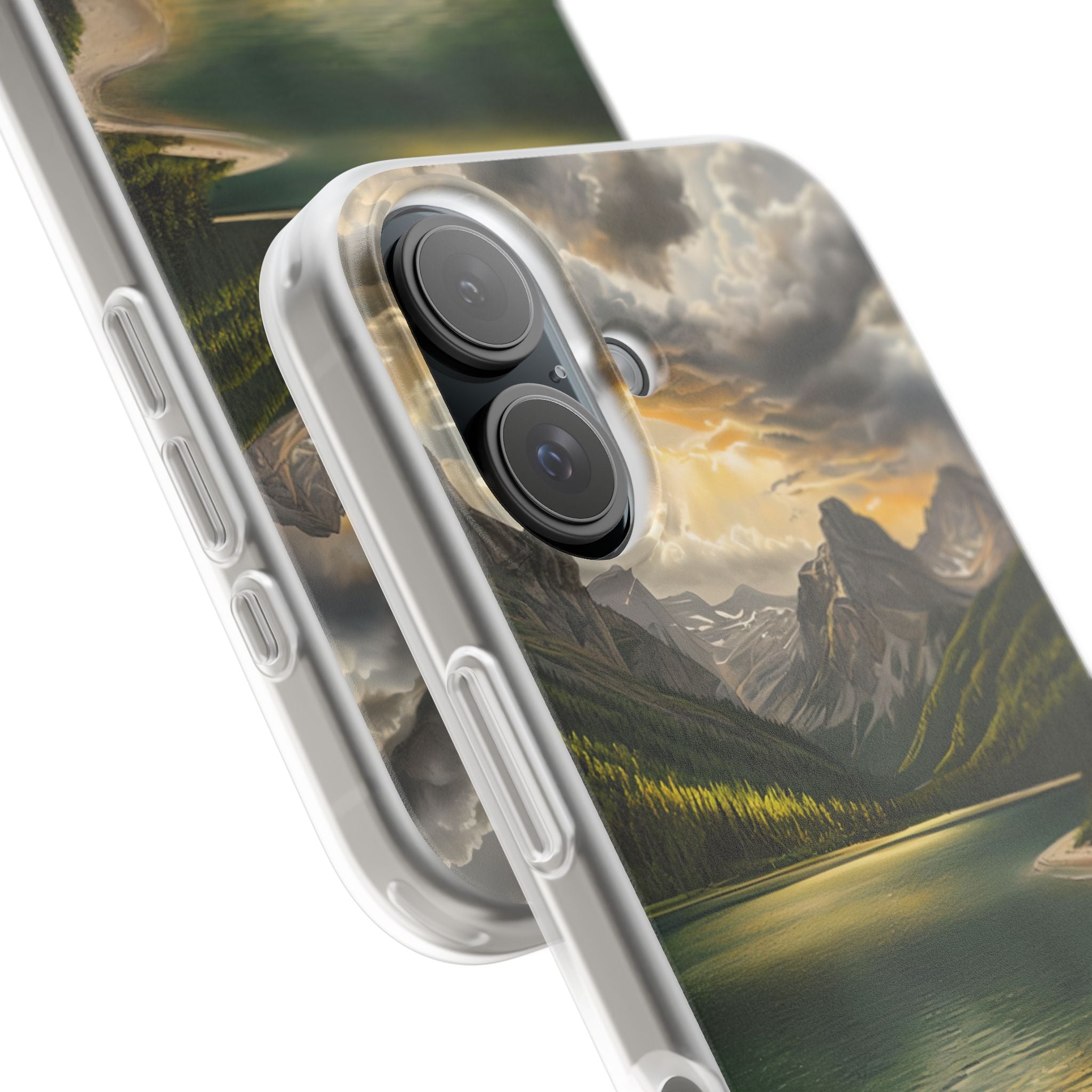 Gilded Mountain Lake · Soft Phone Case for iPhone