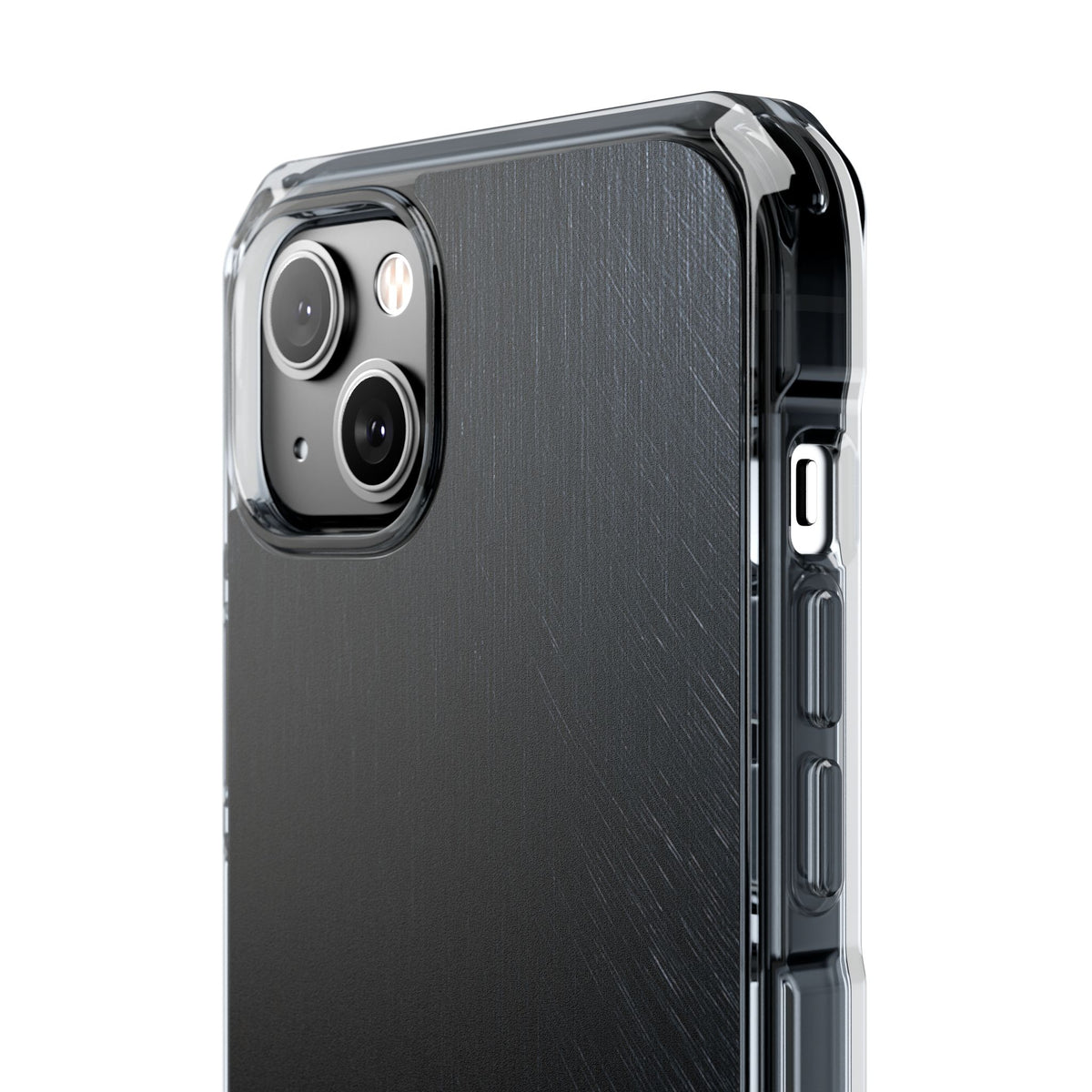 Brushed Obsidian Steel · Clear Impact Magnetic Phone Case for iPhone · Black