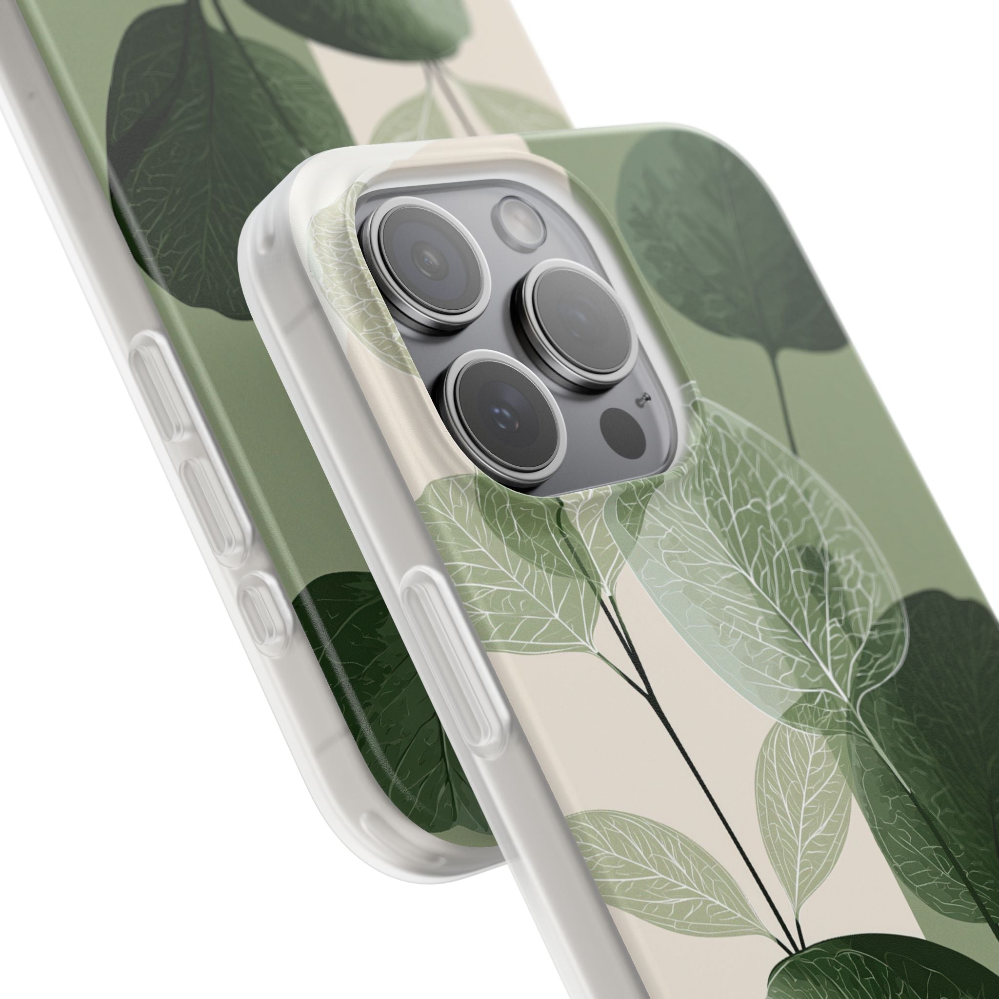 Green Lite Phone Case for iPhone - Sage Leaf Skeletals