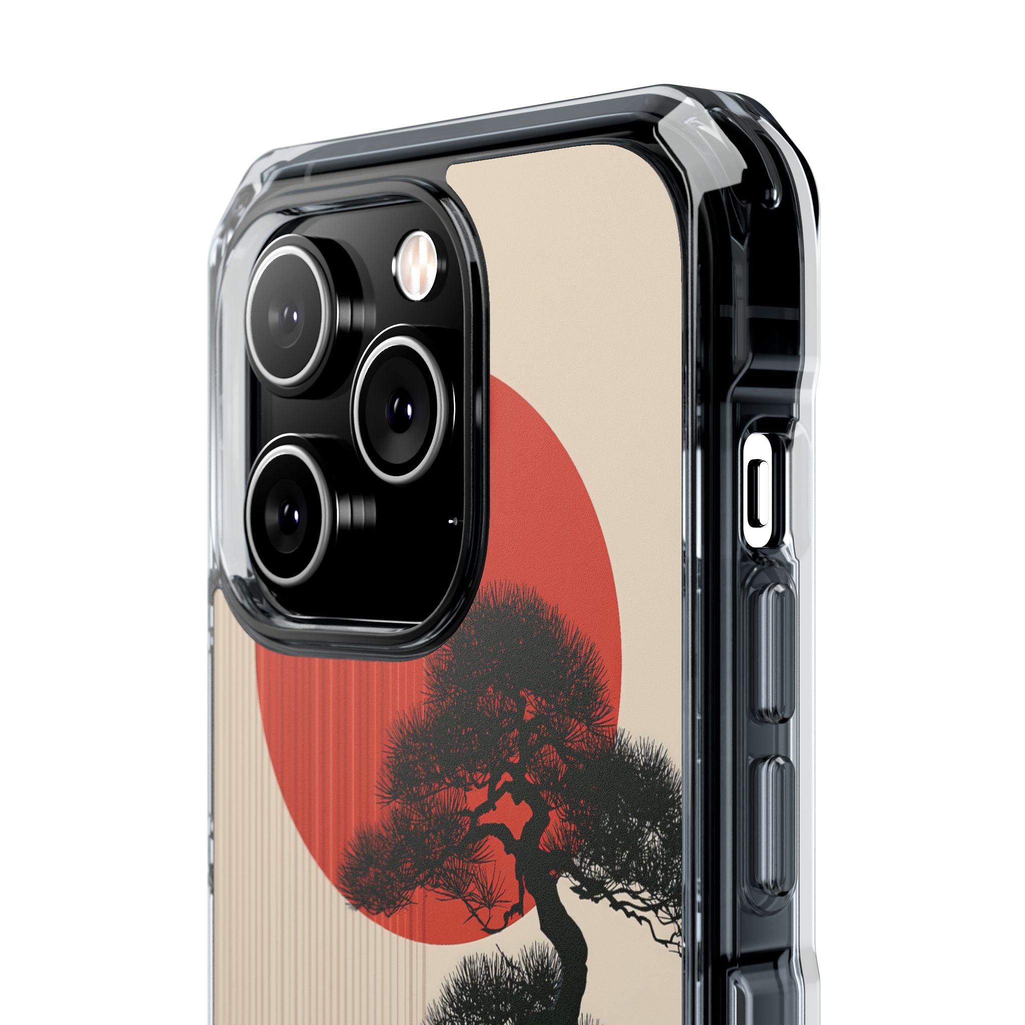 Beige Impact MagSafe Phone Case for iPhone - Kyoto Crimson Pine
