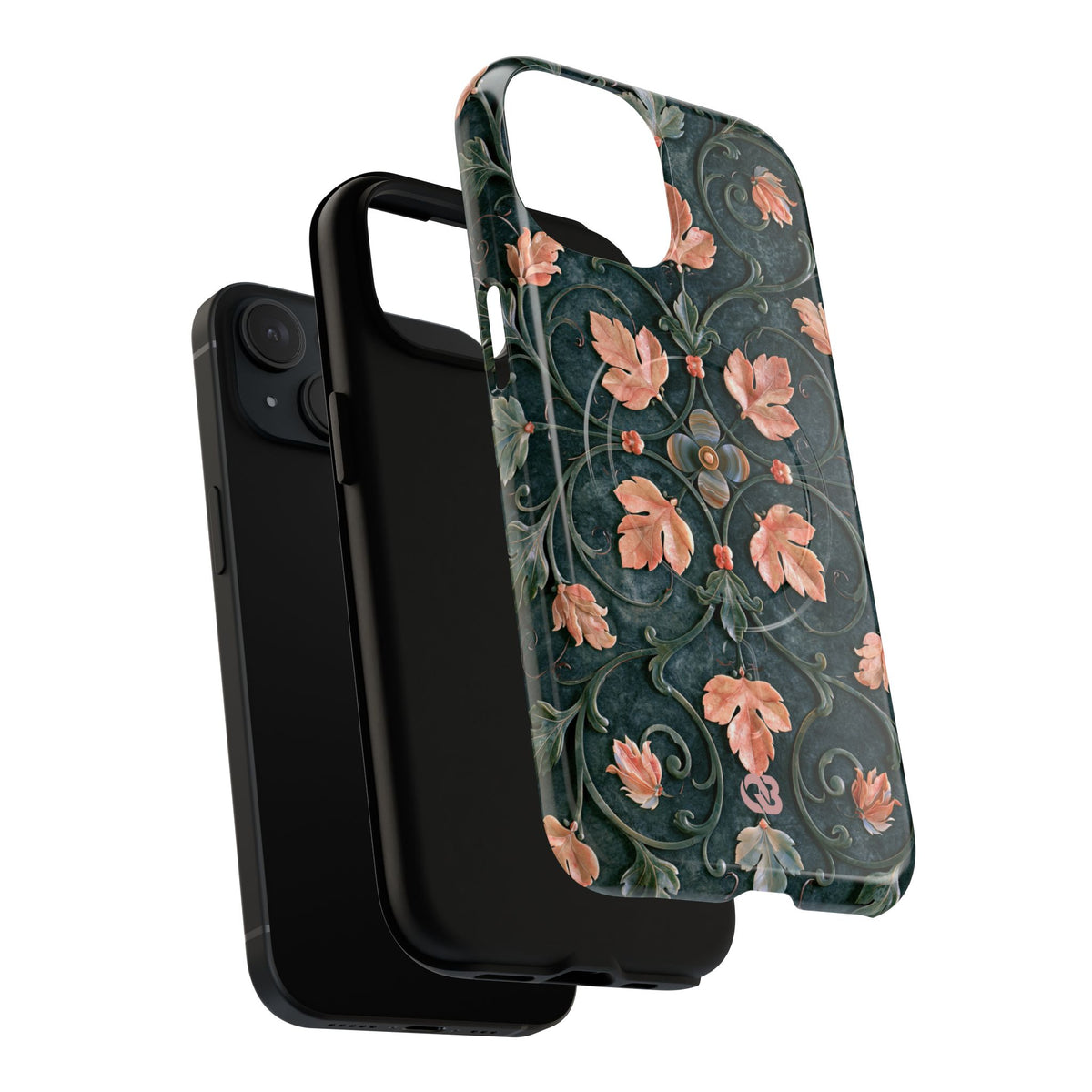 Florentine Rose Arabesque · Tough 2.0 Magnetic Phone Case for iPhone · Green