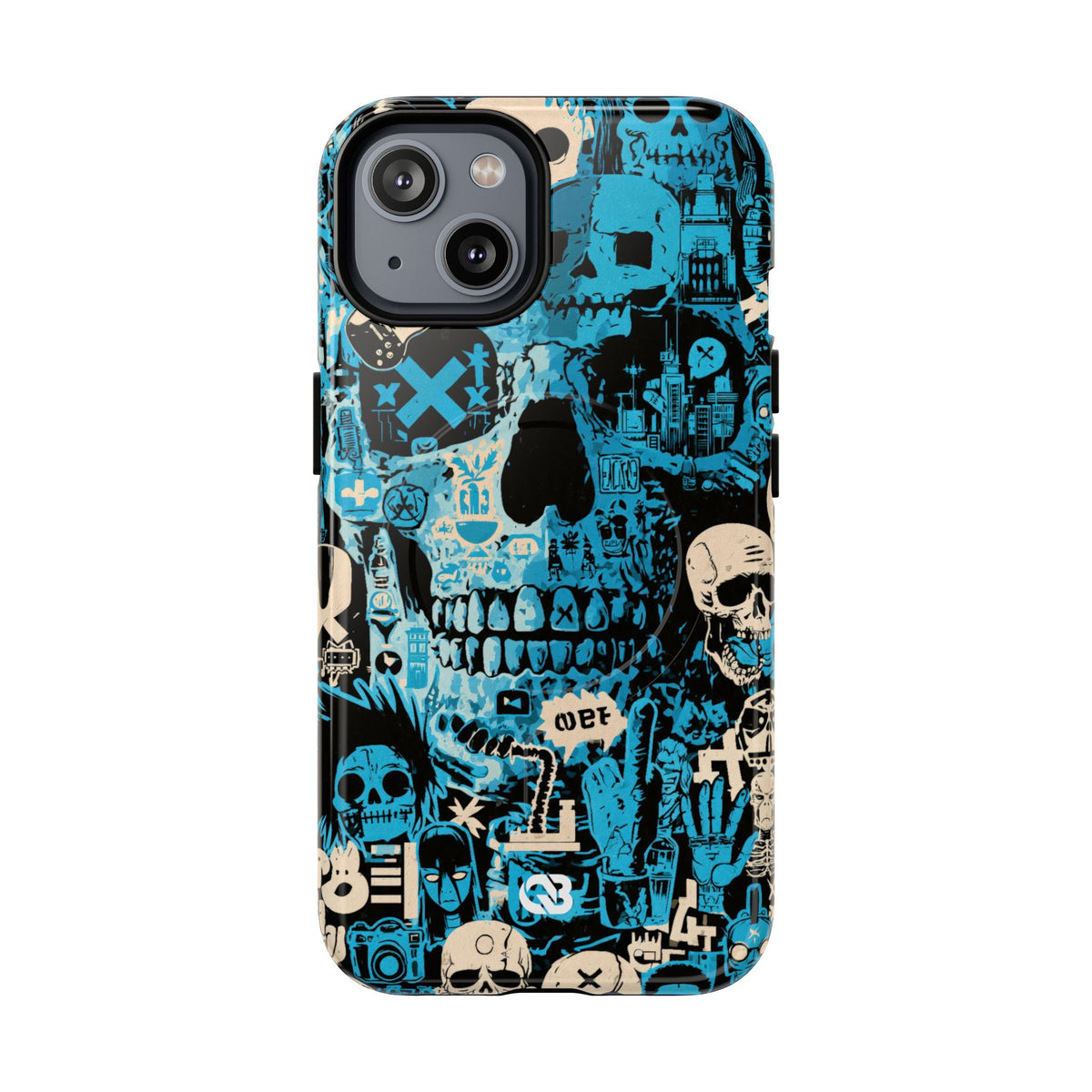 Electric Skull Graffiti · Tough 2.0 Magnetic Phone Case for iPhone · Blue