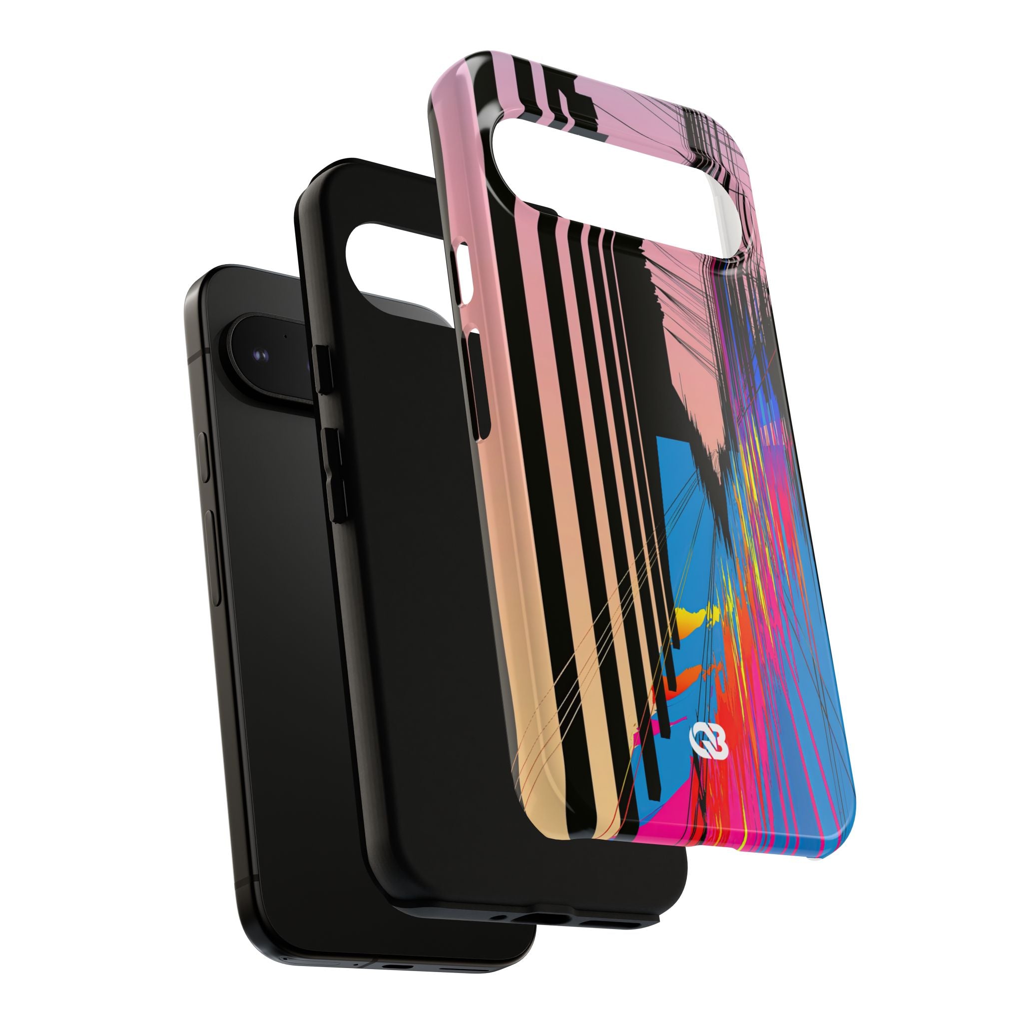 Blue Tough Phone Case for Google Pixel - Fractured Data Skyline