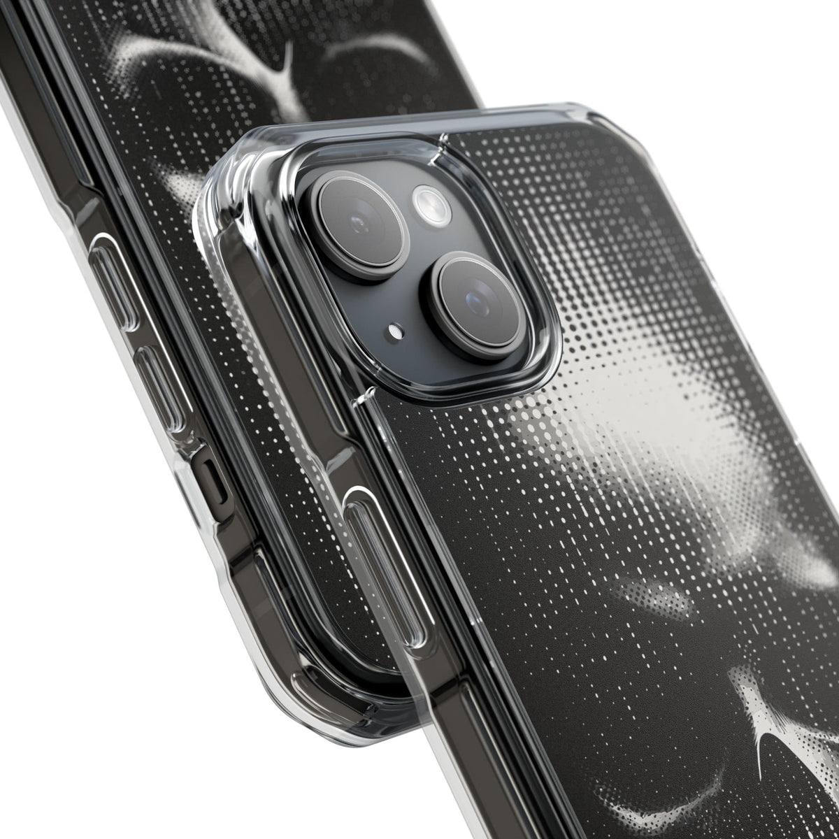 Raster Phantom · Clear Impact Magnetic Phone Case for iPhone · Black