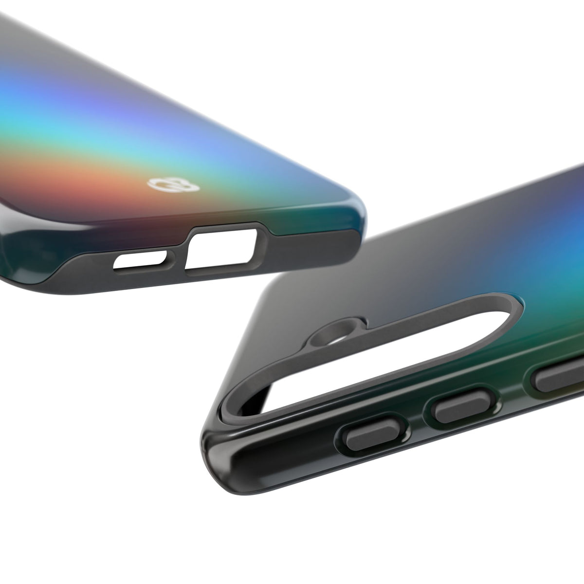Black Tough Phone Case for Samsung - Electric Prism Grain