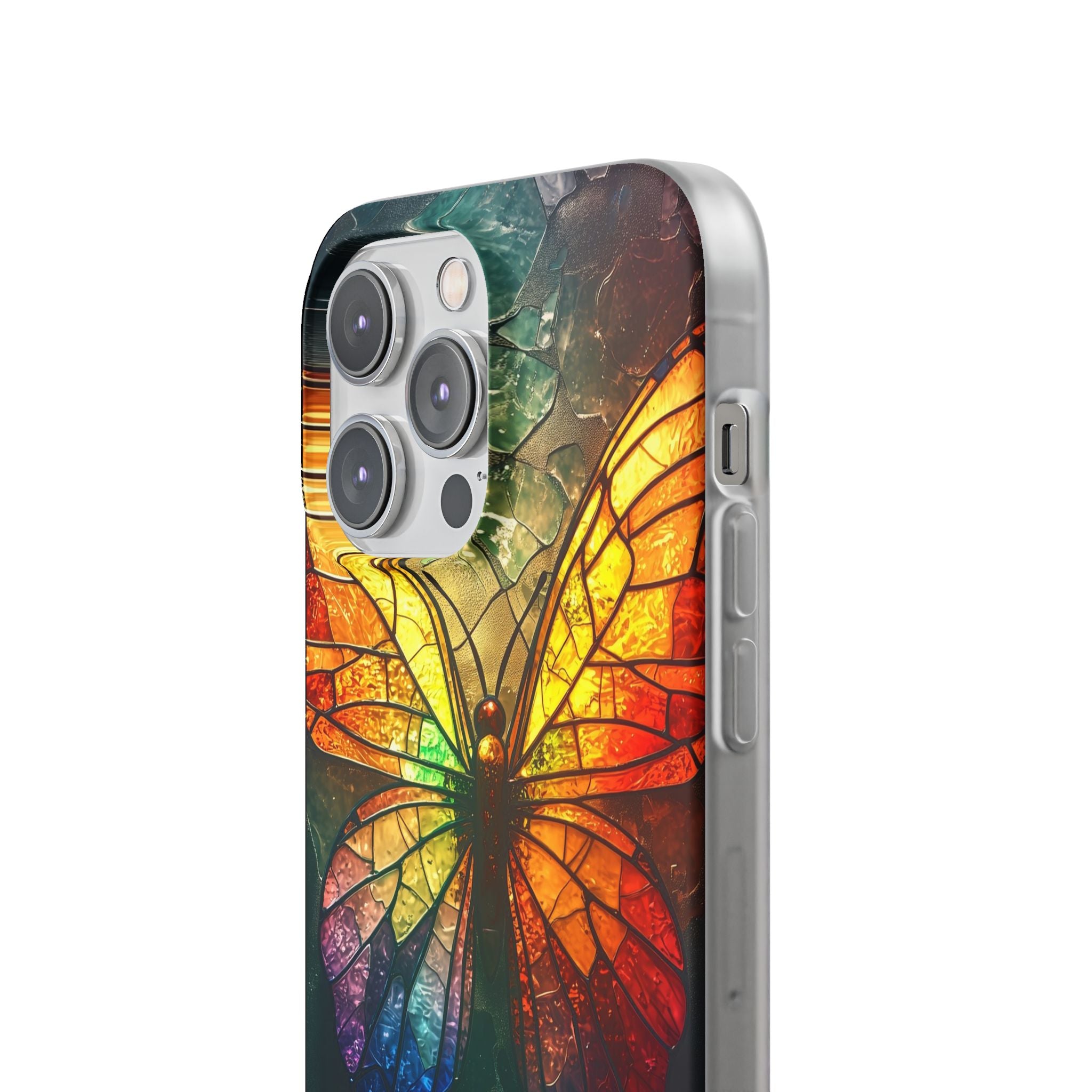 Buntglas Schmetterling iPhone 14 Pro Max Case - Soft