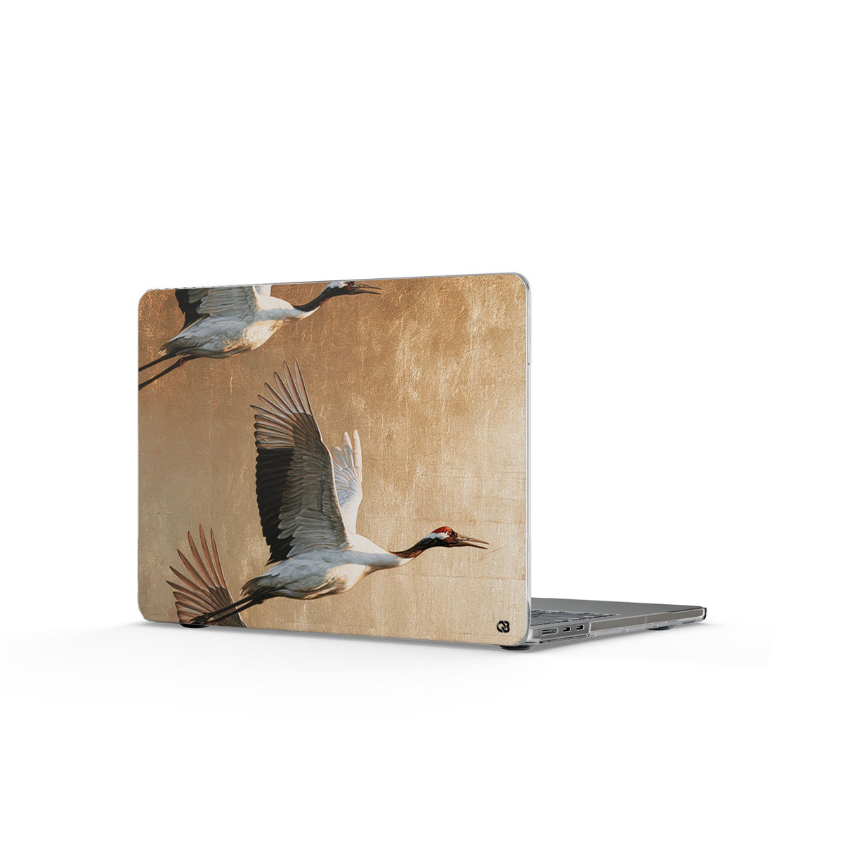 Golden Crane Flight · Clear Hard Case for MacBook · Gold