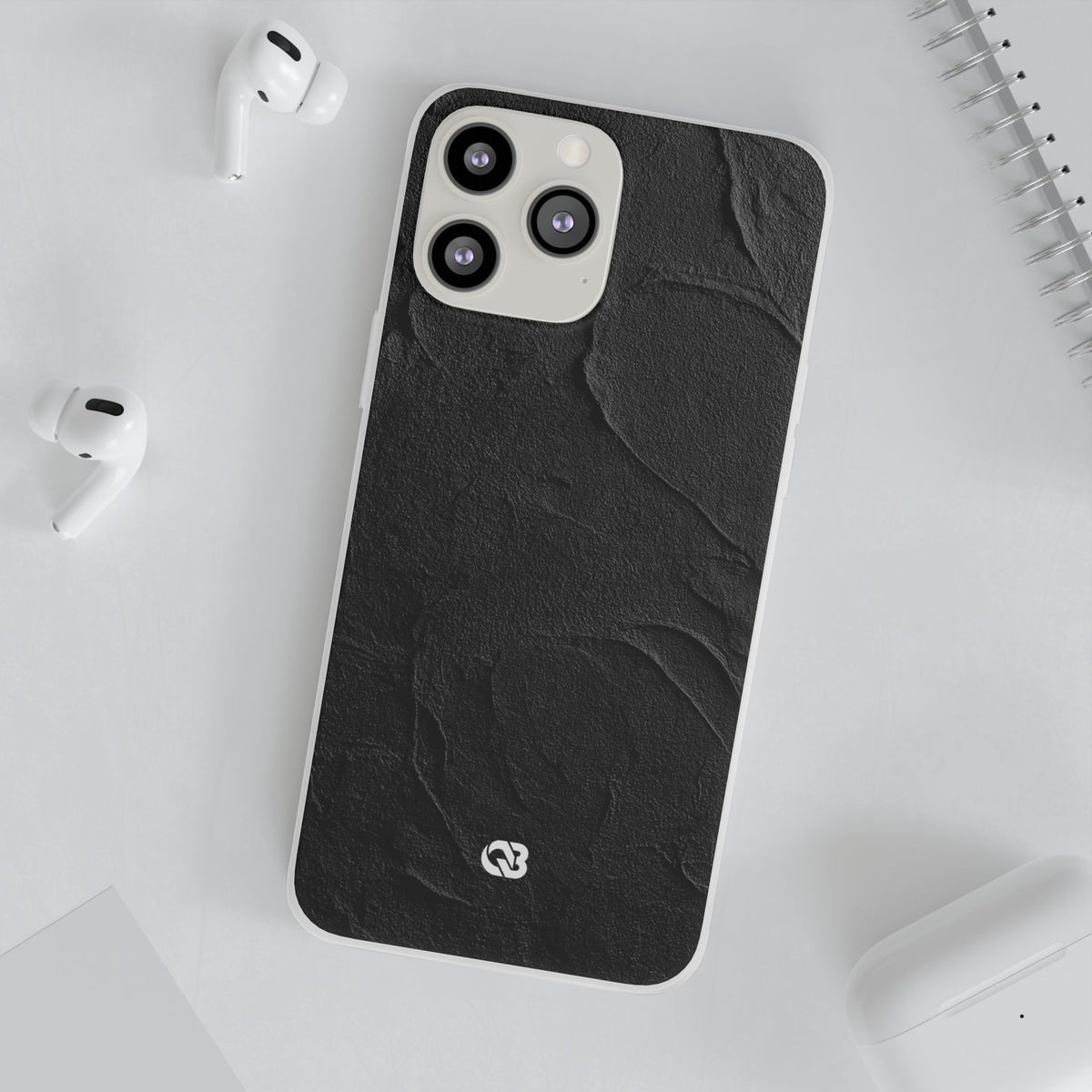 Obsidian Stucco Relief · Lite Phone Case for iPhone · Black