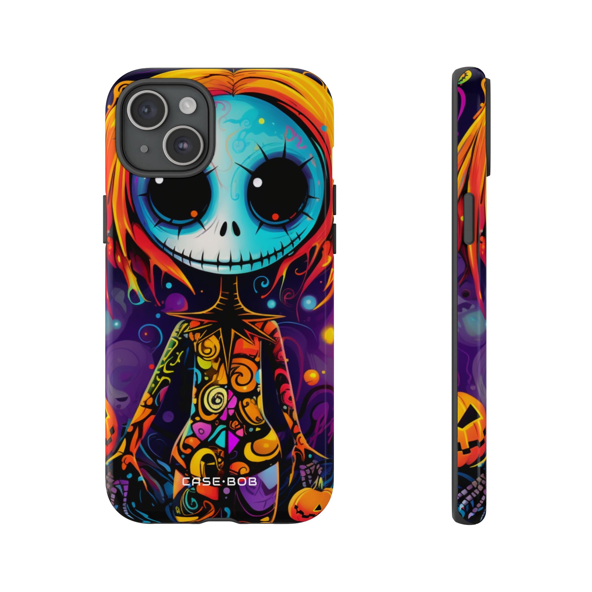 Blue Skull Swirl iPhone 15 Plus Case - Tough - CASE•BOB