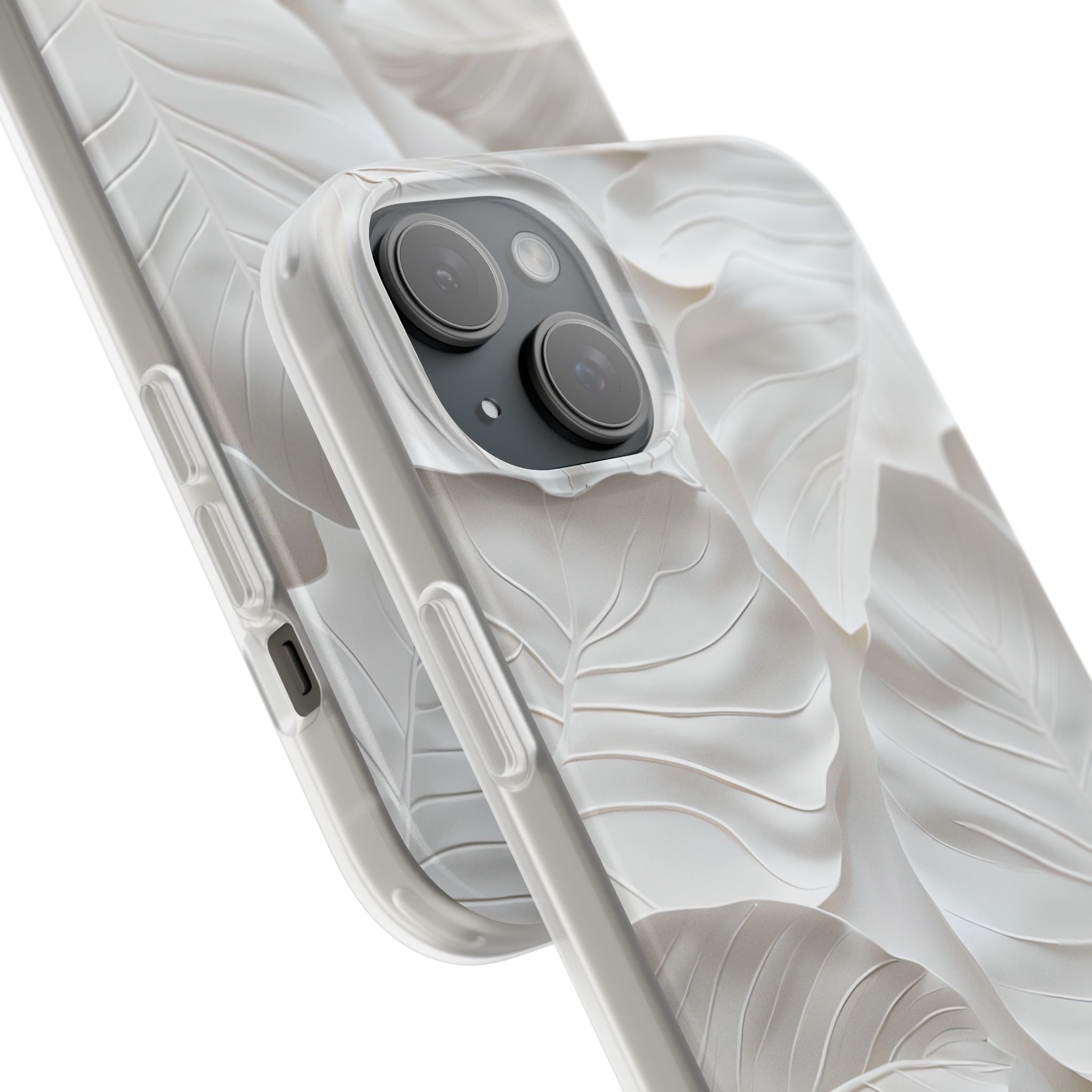 Sculpted Ivory Leaves · Soft Phone Case for iPhone