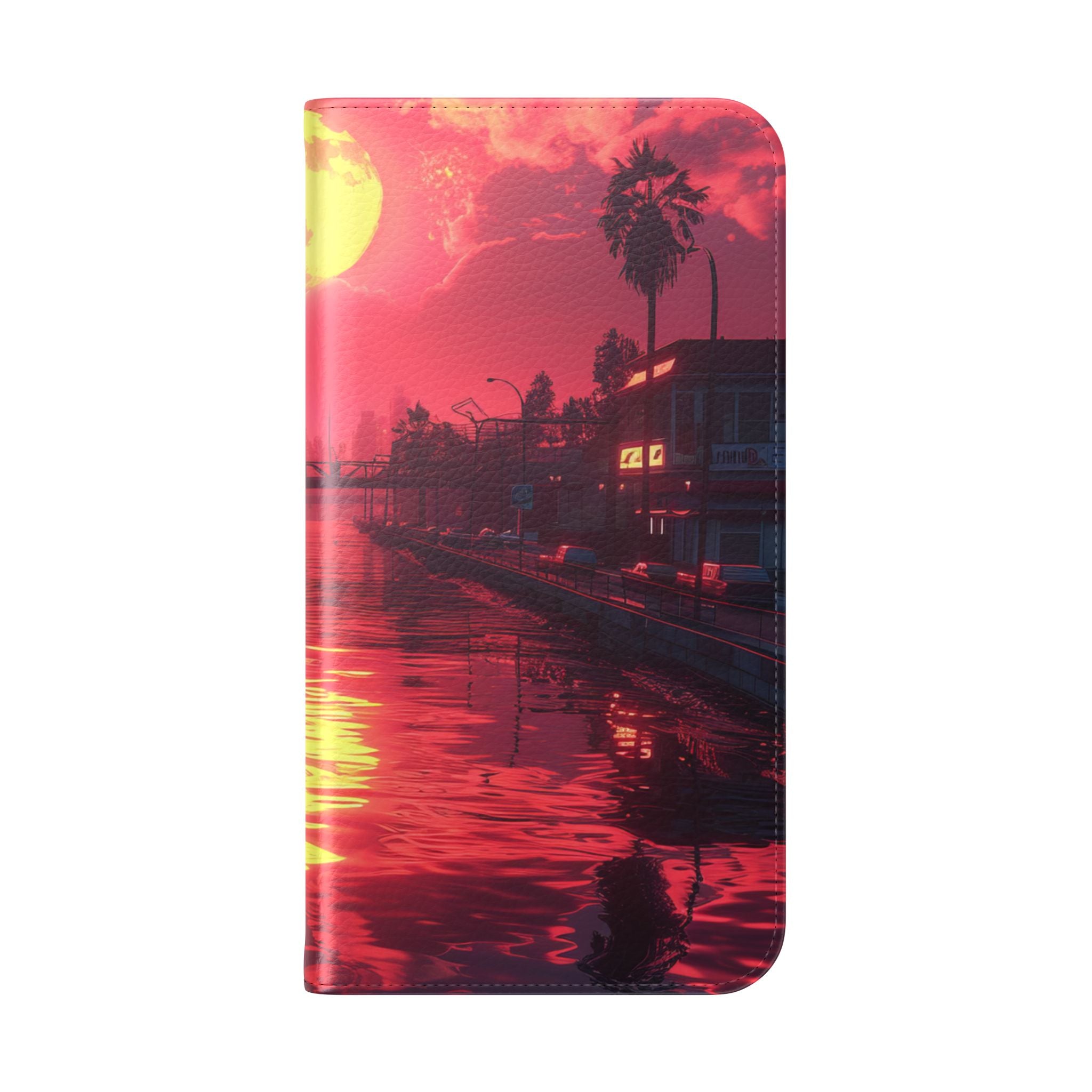 Yellow Moon Reflection - iPhone 16 Max Case - Wallet