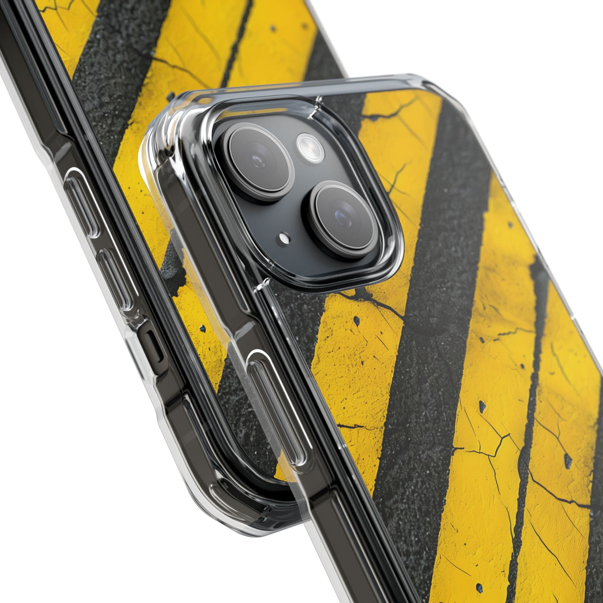 Cracked Hazard Stripes · Impact Custodia per iPhone · Magsafe