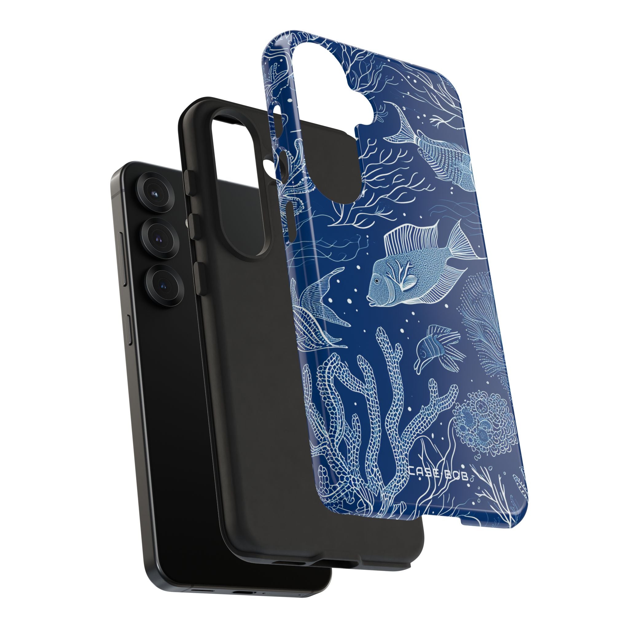 Navy Scale Reef Samsung S25 Case - Tough