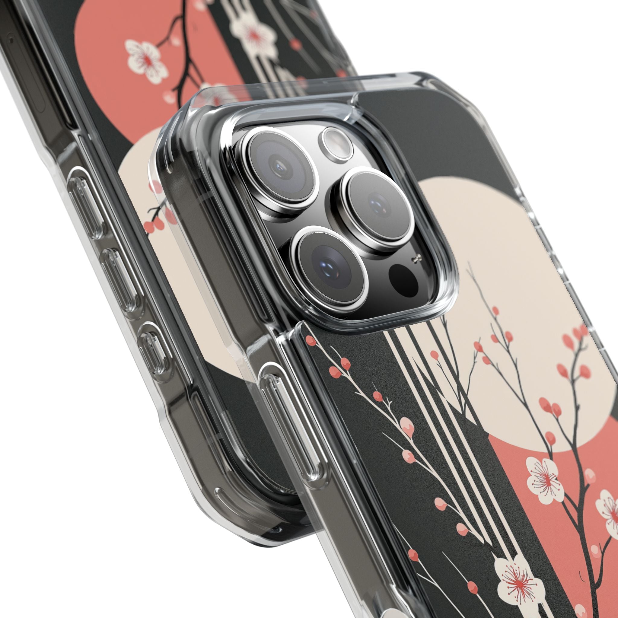 Black Impact MagSafe Phone Case for iPhone - Kyoto Midnight Blossom