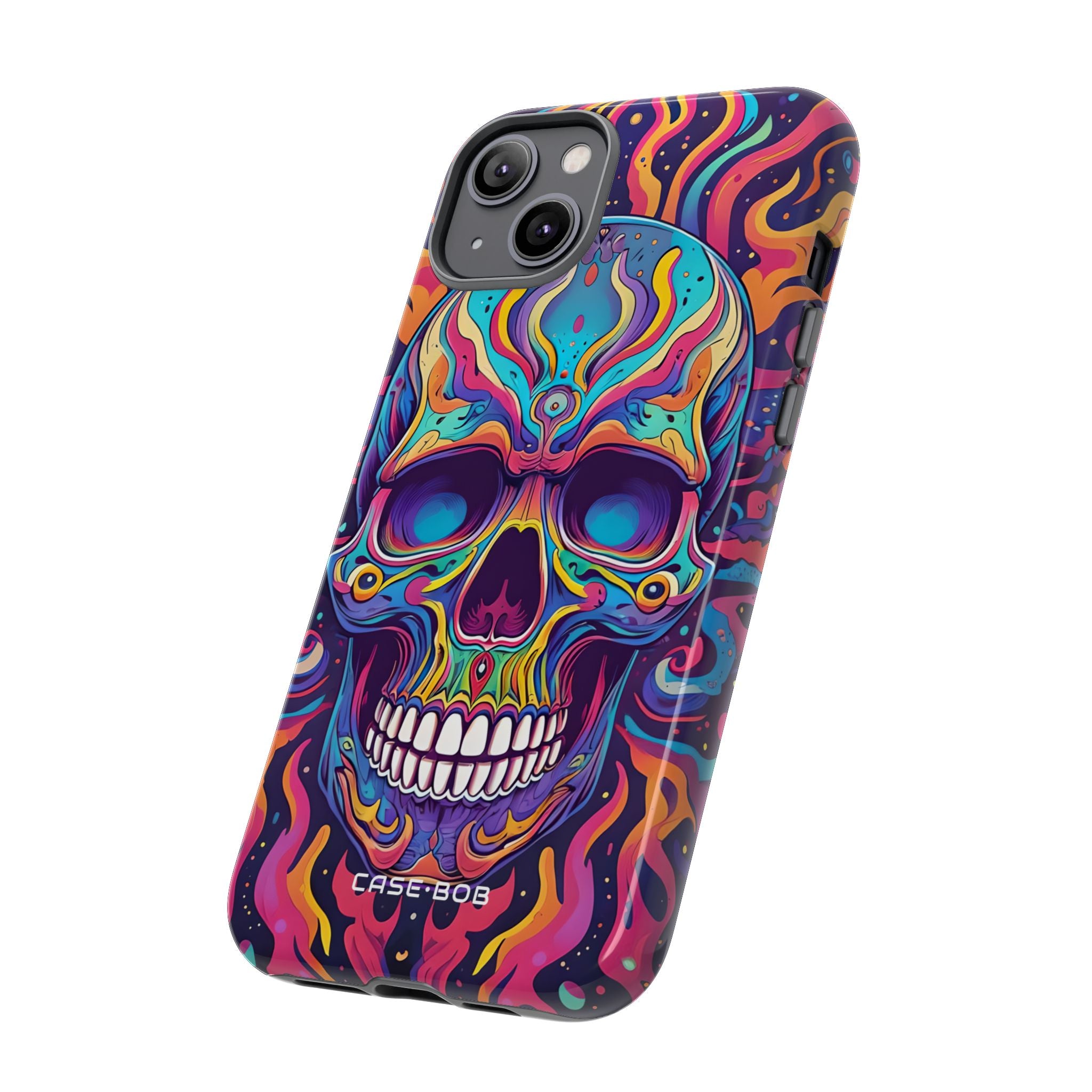 Flaming Skull iPhone 14 Plus Skal - Tough