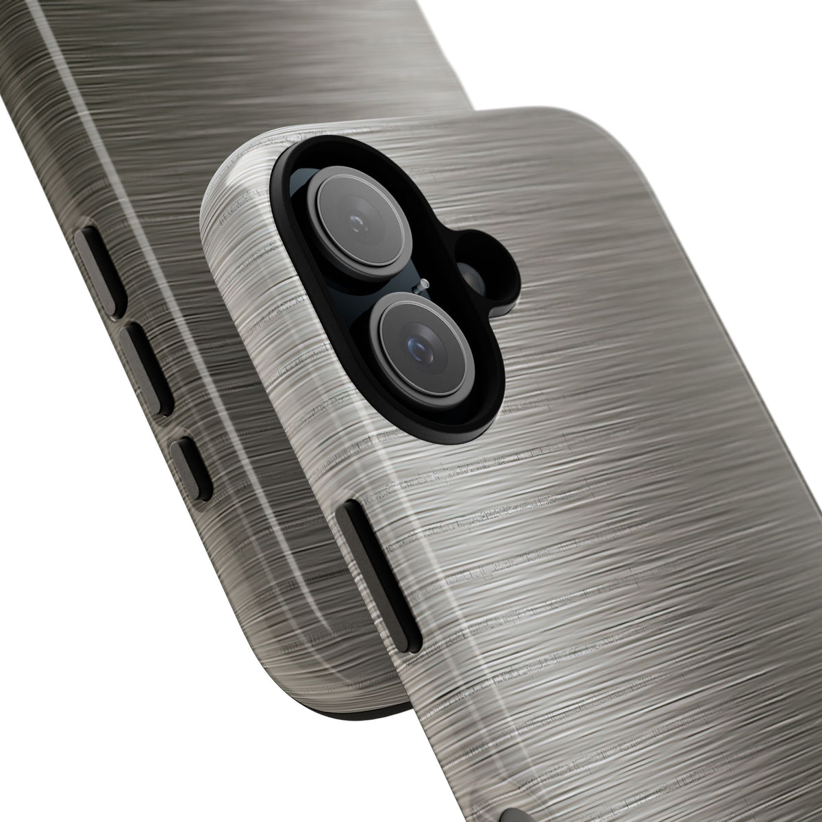 Grey Tough Phone Case for iPhone - Brushed Industrial Steel