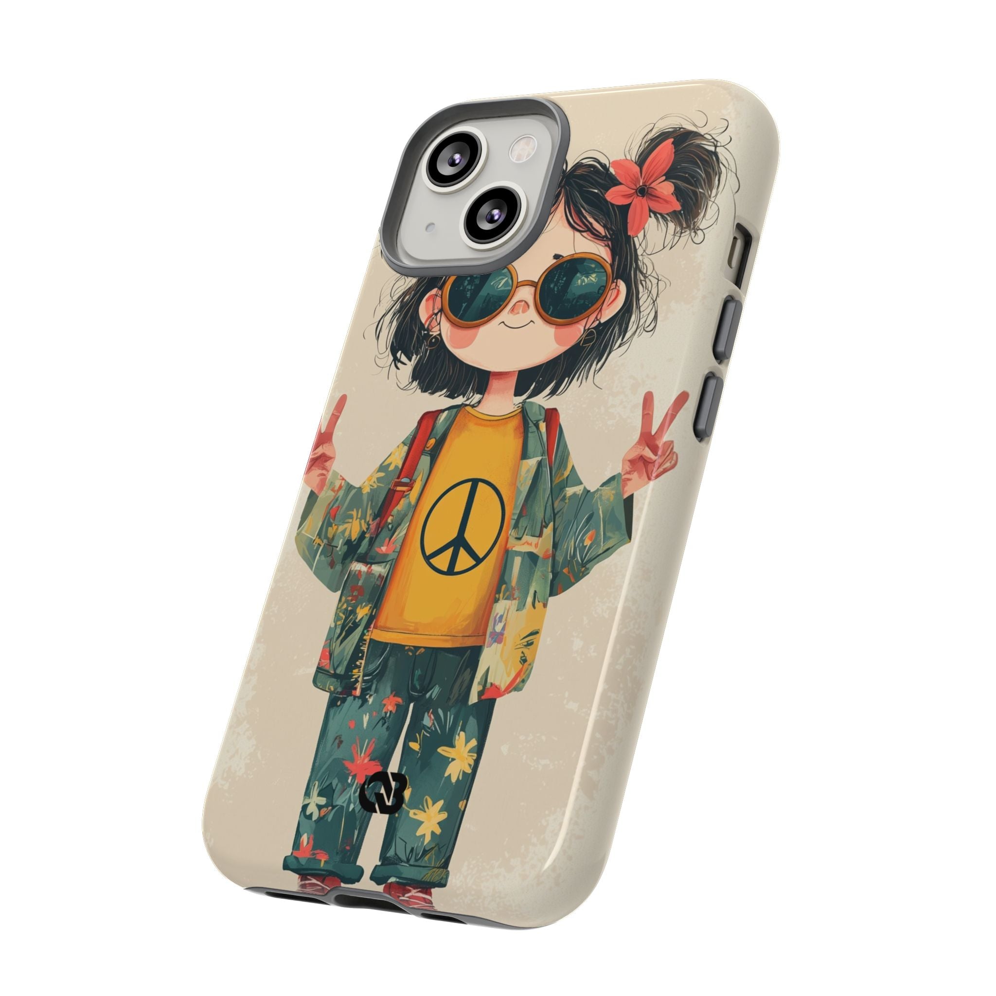 Retro Peace Girl · Tough Phone Case for iPhone