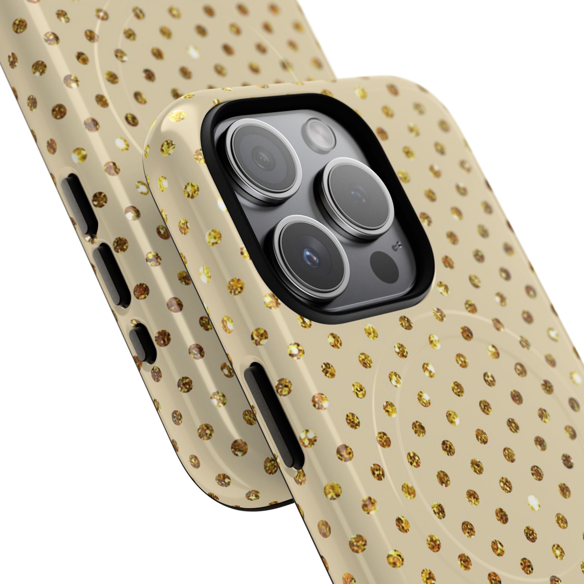 Gold Glitzer Raster iPhone 15 Pro Case - Tough+