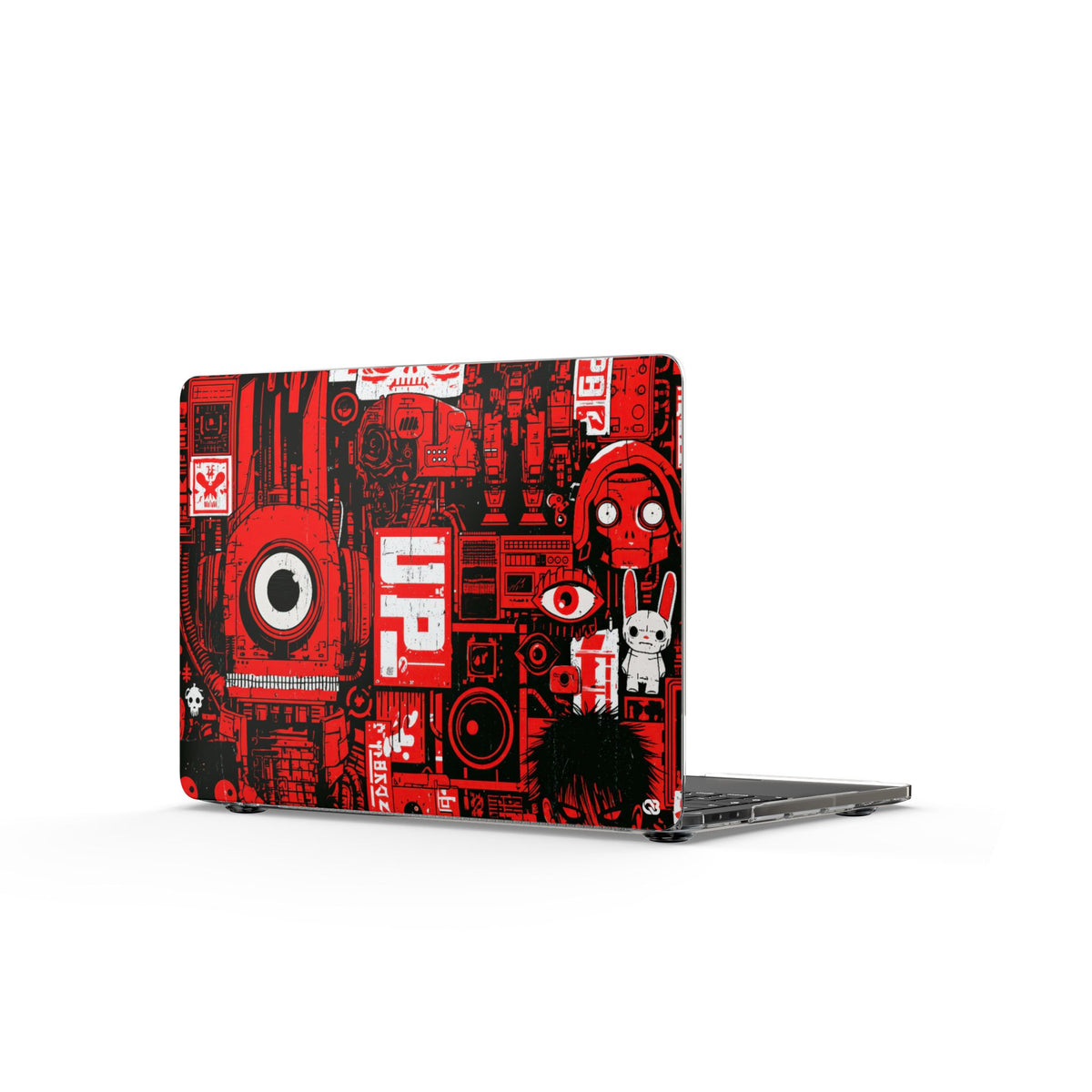 Neo Mecha Collage · Clear Hard Case for MacBook · Red