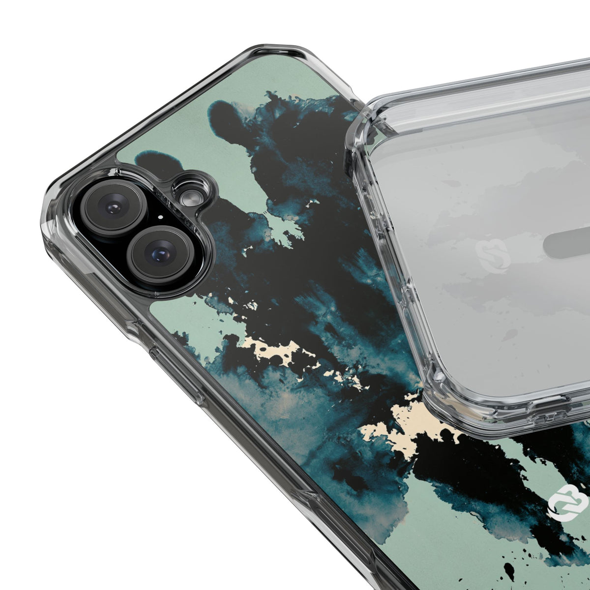 Rorschach Ink Void · Clear Impact Magnetic Phone Case for iPhone · Black