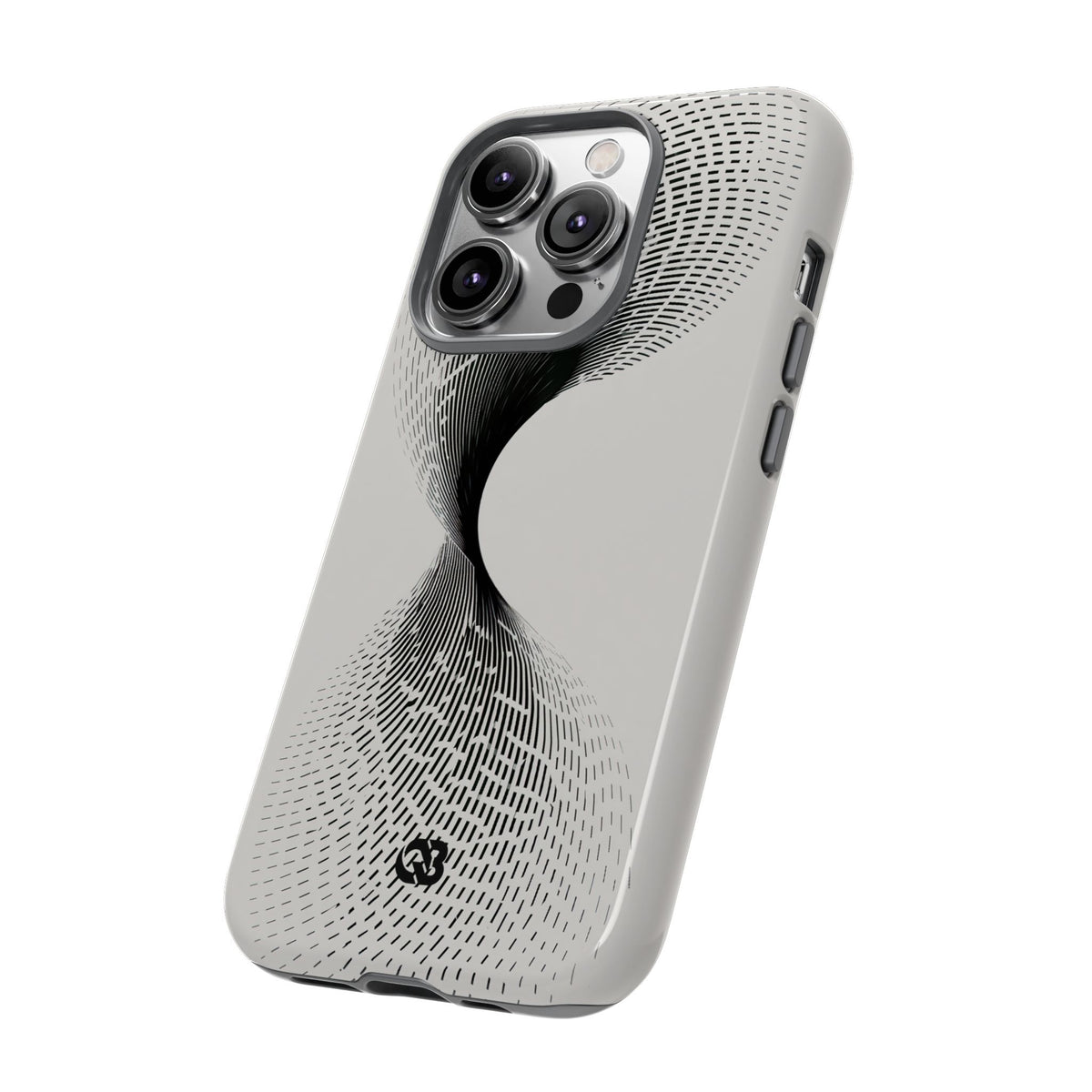 White Tough Phone Case for iPhone - Linear Torsion Grid