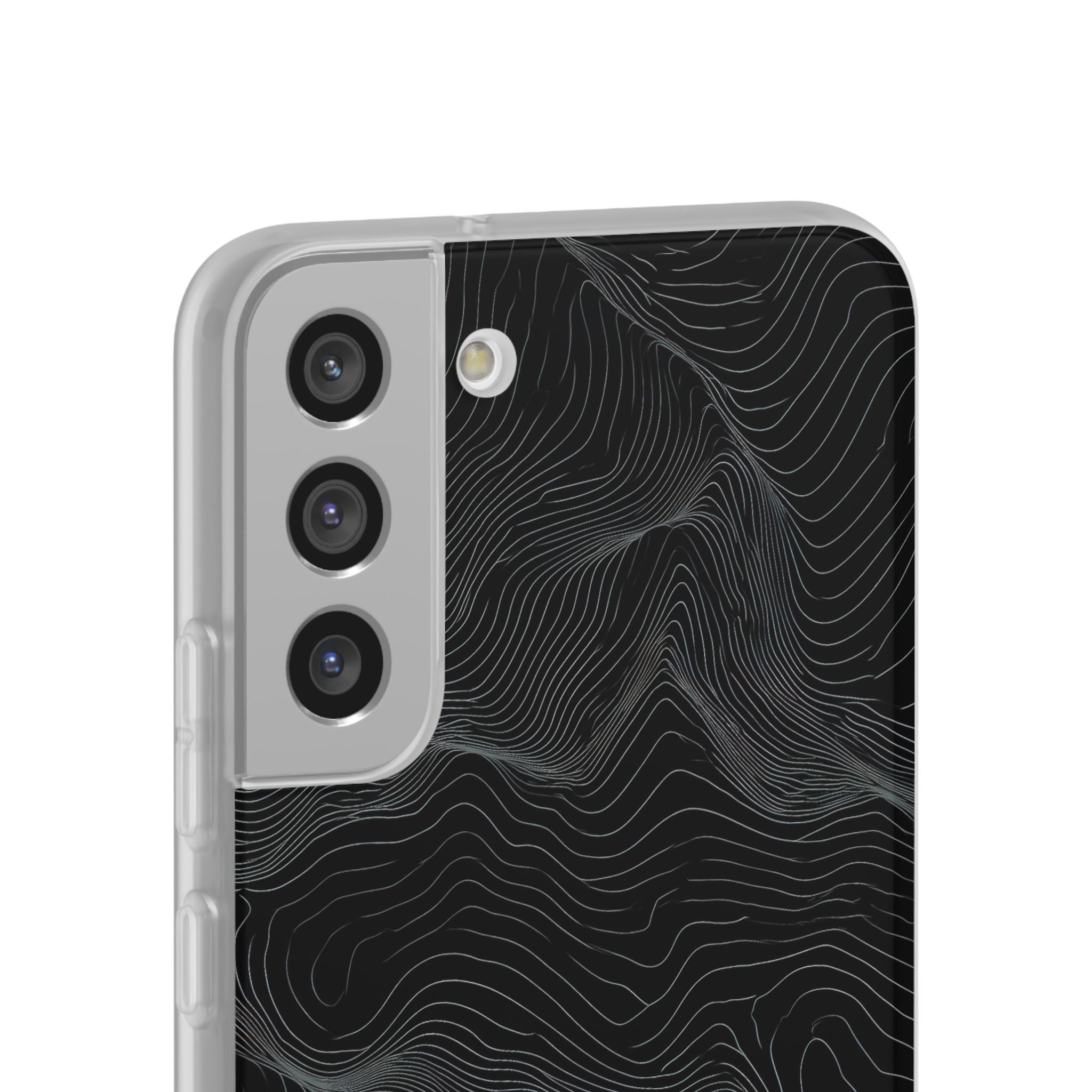 Black Lite Phone Case for Samsung - Obsidian Topo Wireframe