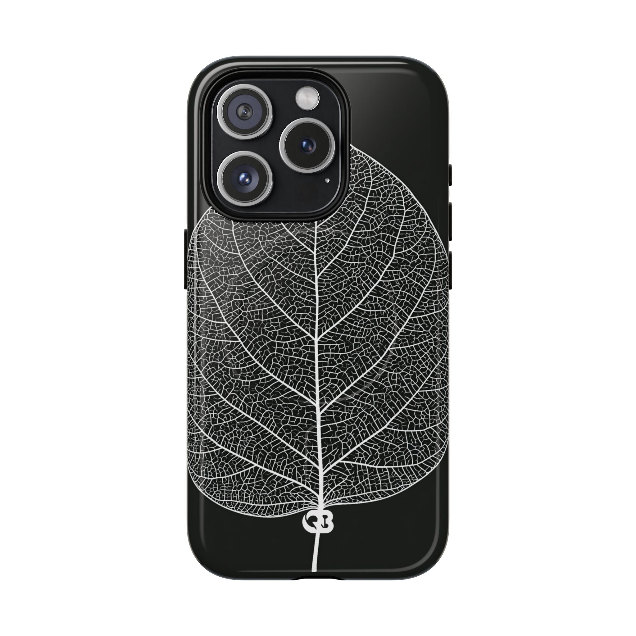 Black Tough 2.0 Magsafe Phone Case for iPhone - Bleached Leaf Lattice
