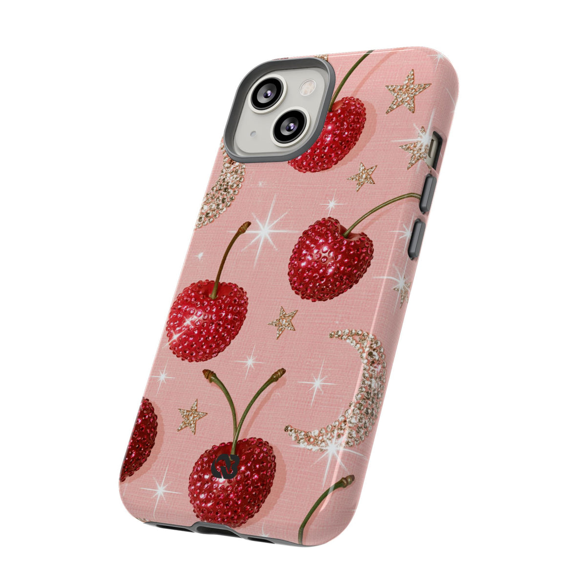 Bedazzled Ruby Cherries · Tough Phone Case for iPhone · Pink