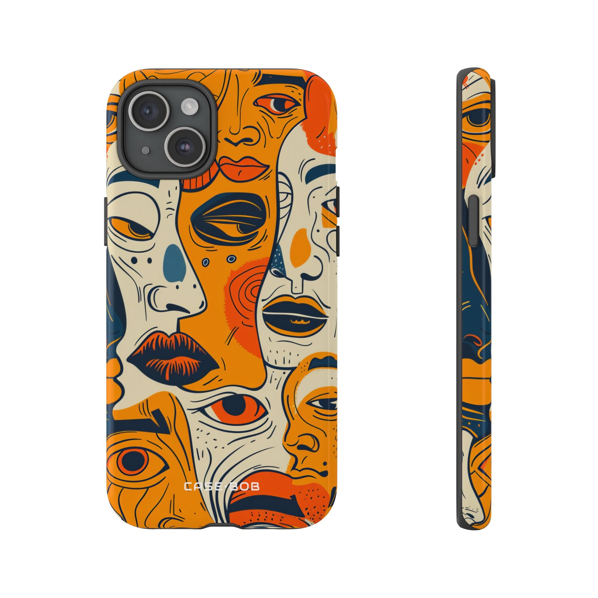 Tangled Faces Sunset iPhone 15 Plus Cover - Tough