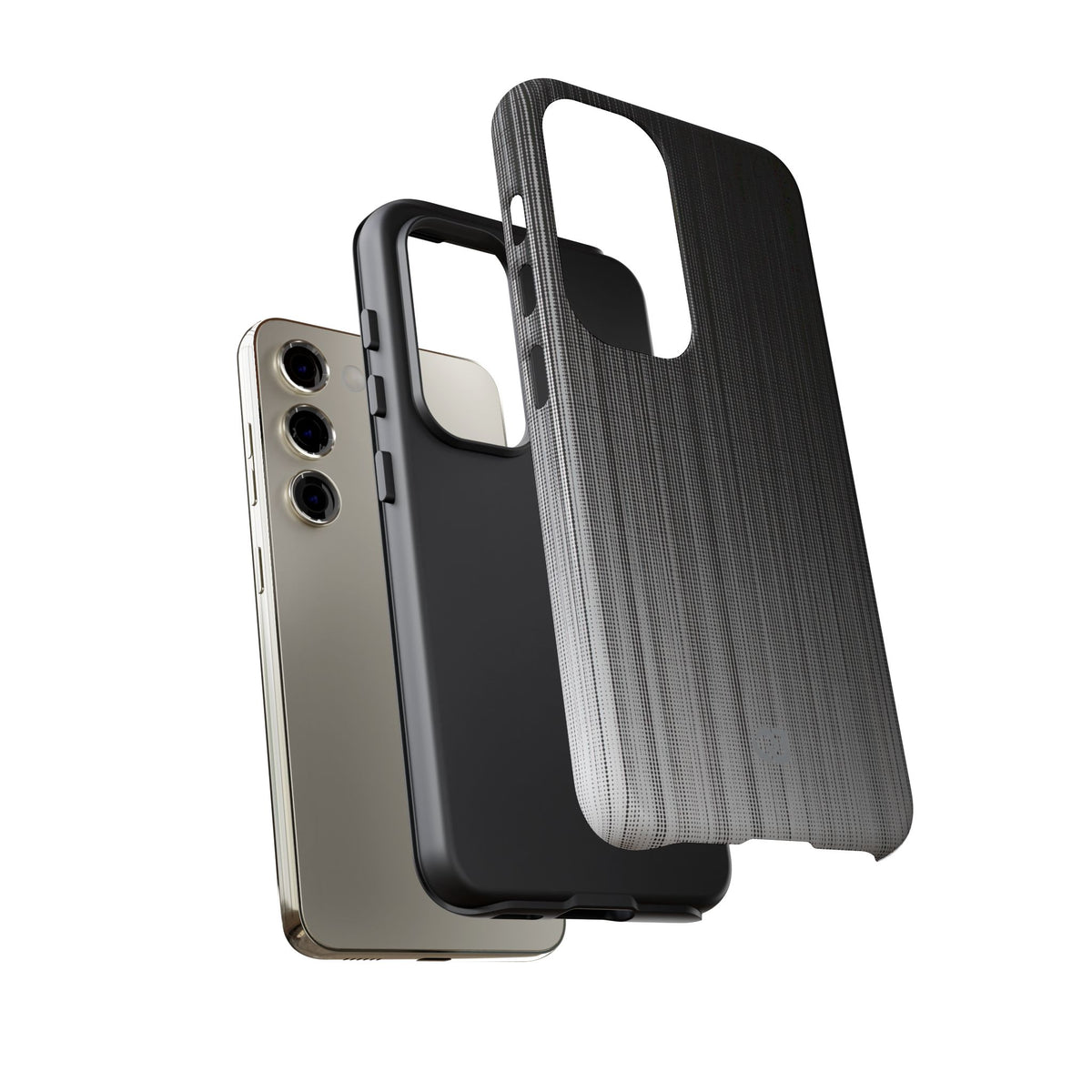 Grey Tough Phone Case for Samsung - Static Vertical Dither