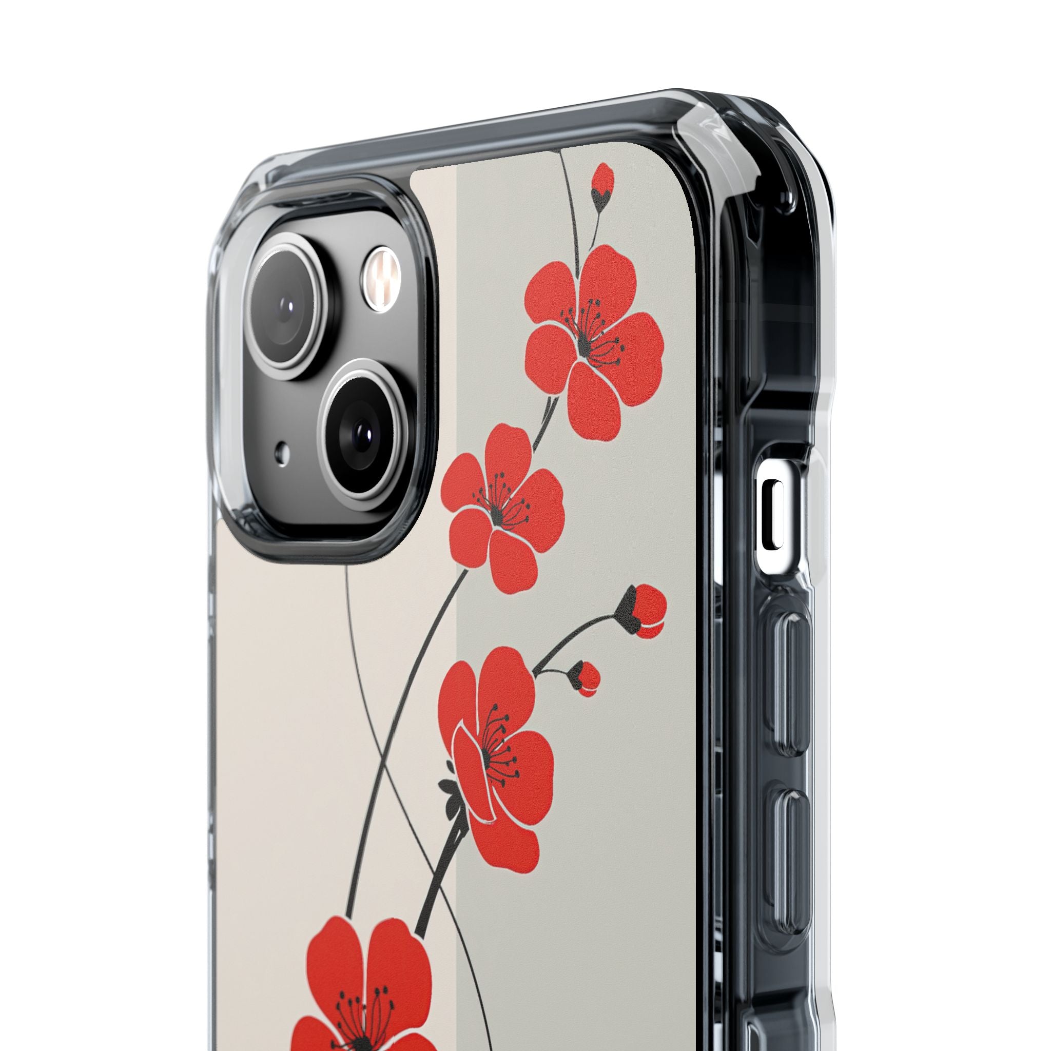 Red Impact MagSafe Phone Case for iPhone - Crimson Plum Ink
