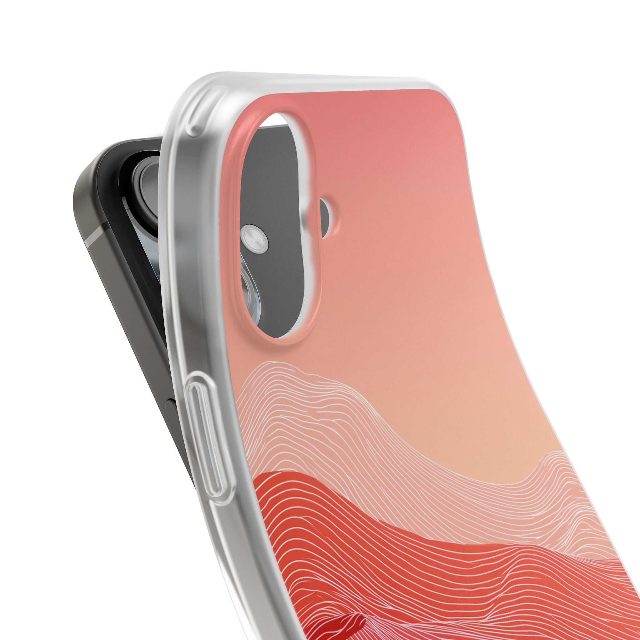 Red Lite Phone Case for iPhone - Crimson Ridge Contour