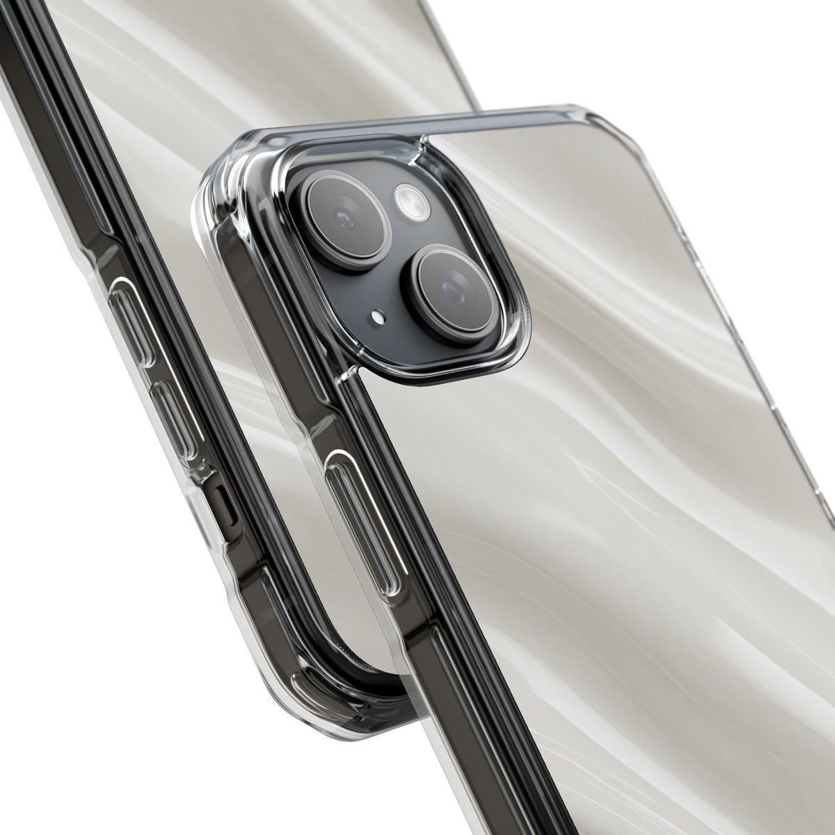 White Impact MagSafe Phone Case for iPhone - Polished Ivory Wave