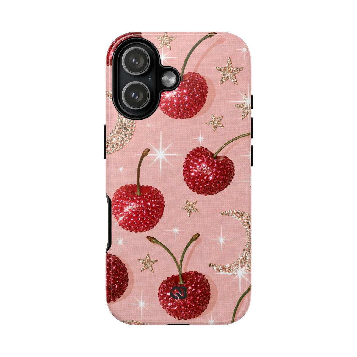Bedazzled Ruby Cherries · Tough Phone Case for iPhone · Pink