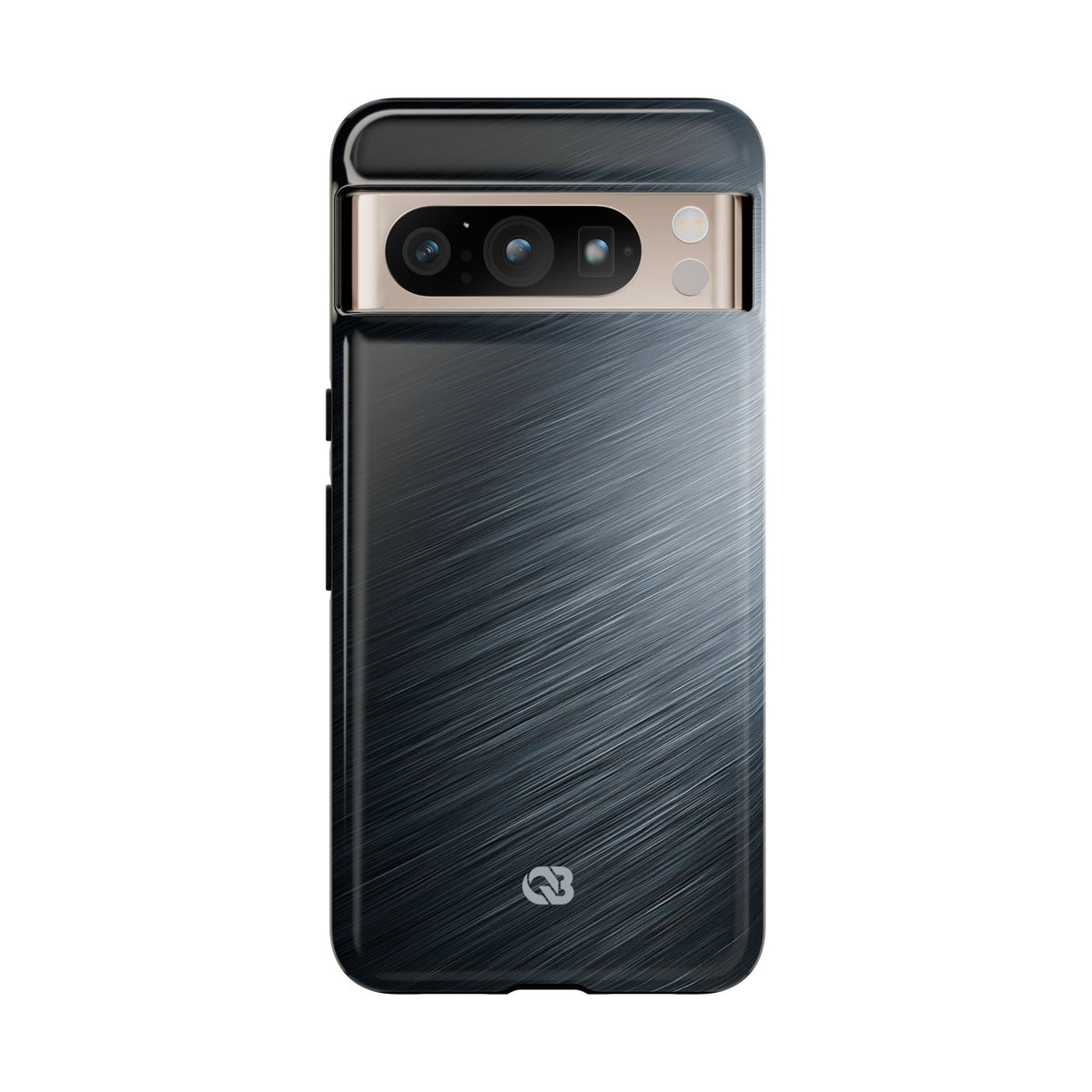 Grey Tough Phone Case for Google Pixel - Charcoal Brushed Steel