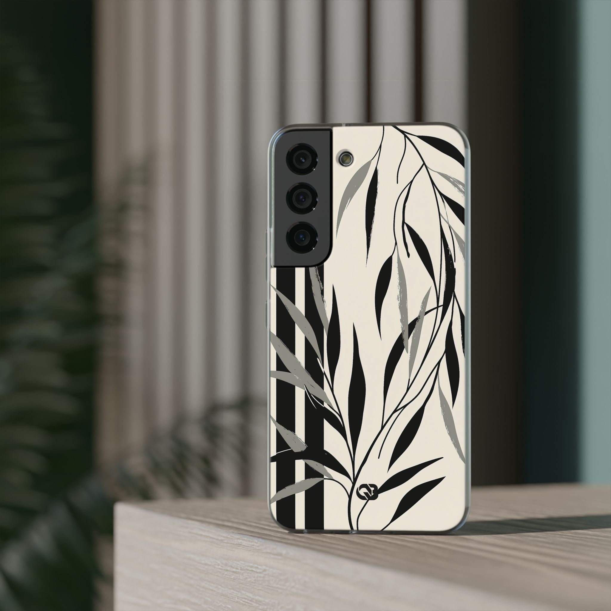 Beige Lite Phone Case for Samsung - Soot Leaf Sketch