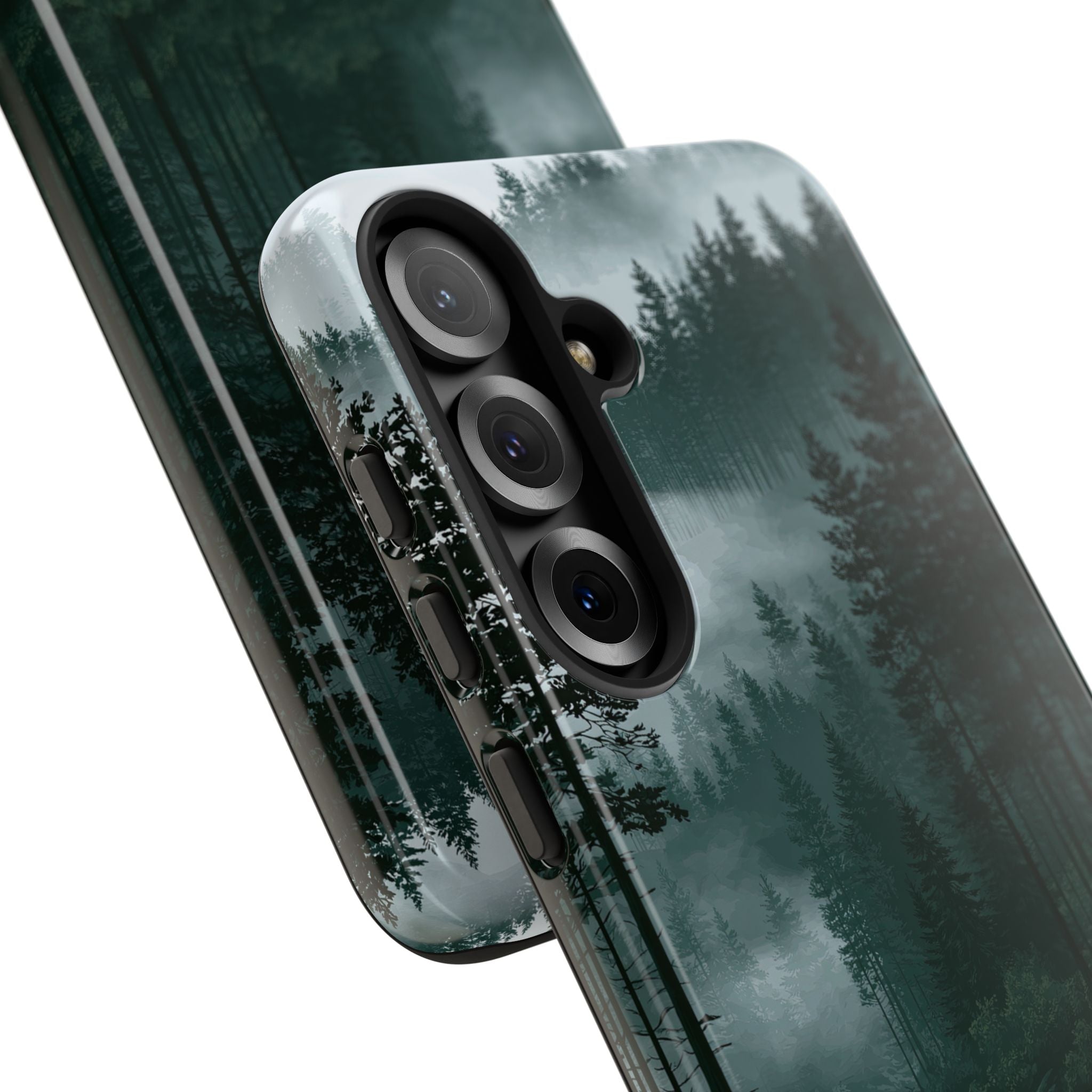 Green Tough Phone Case for Samsung - Misty Evergreen Mirror