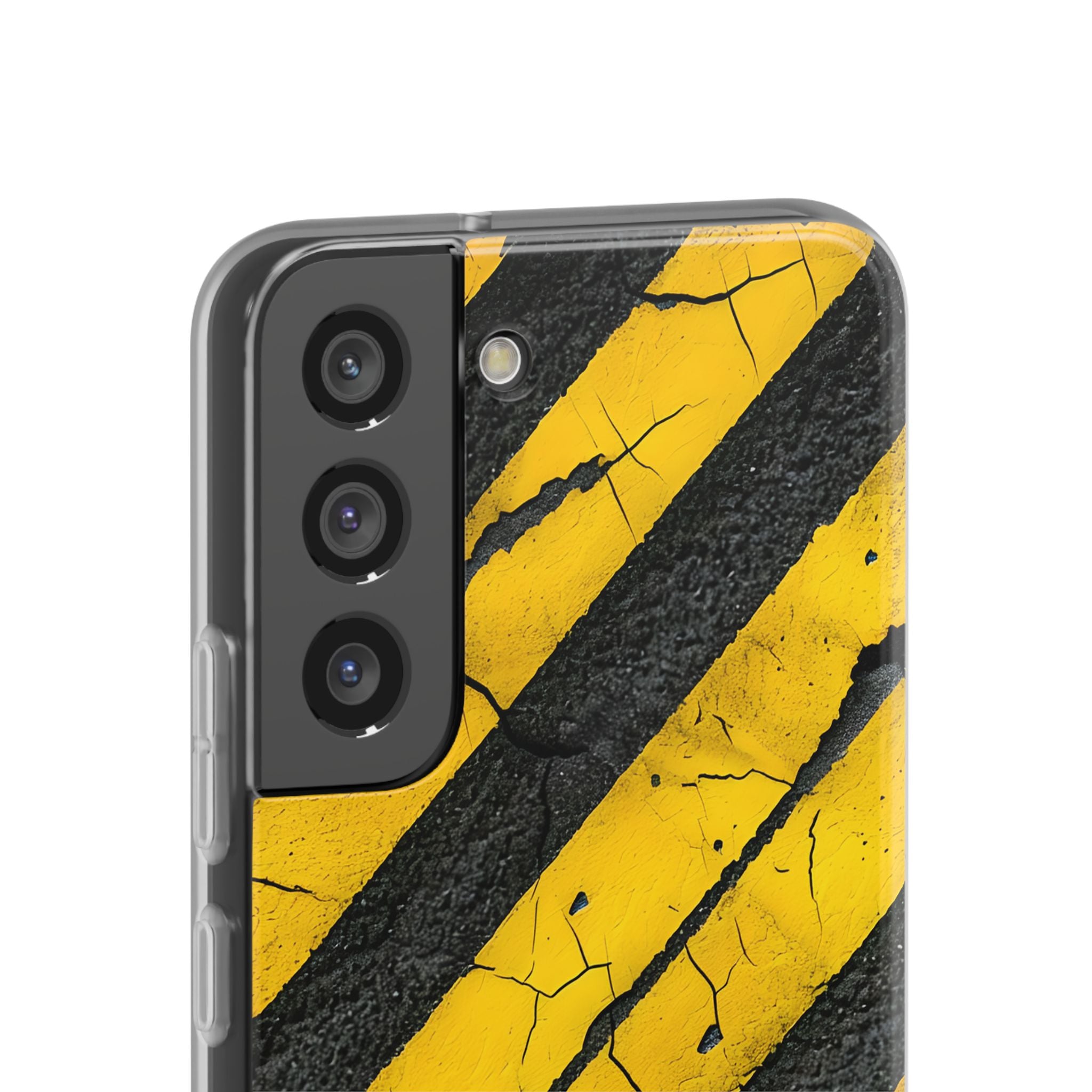 Cracked Hazard Stripes · Soft Handyhülle für Samsung