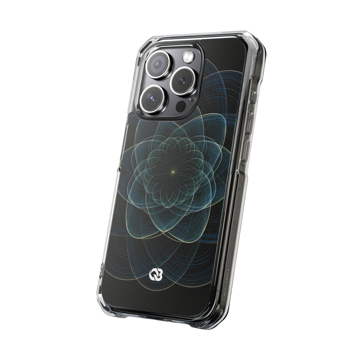 Blue Impact MagSafe Phone Case for iPhone - Celestial Wireframe Bloom