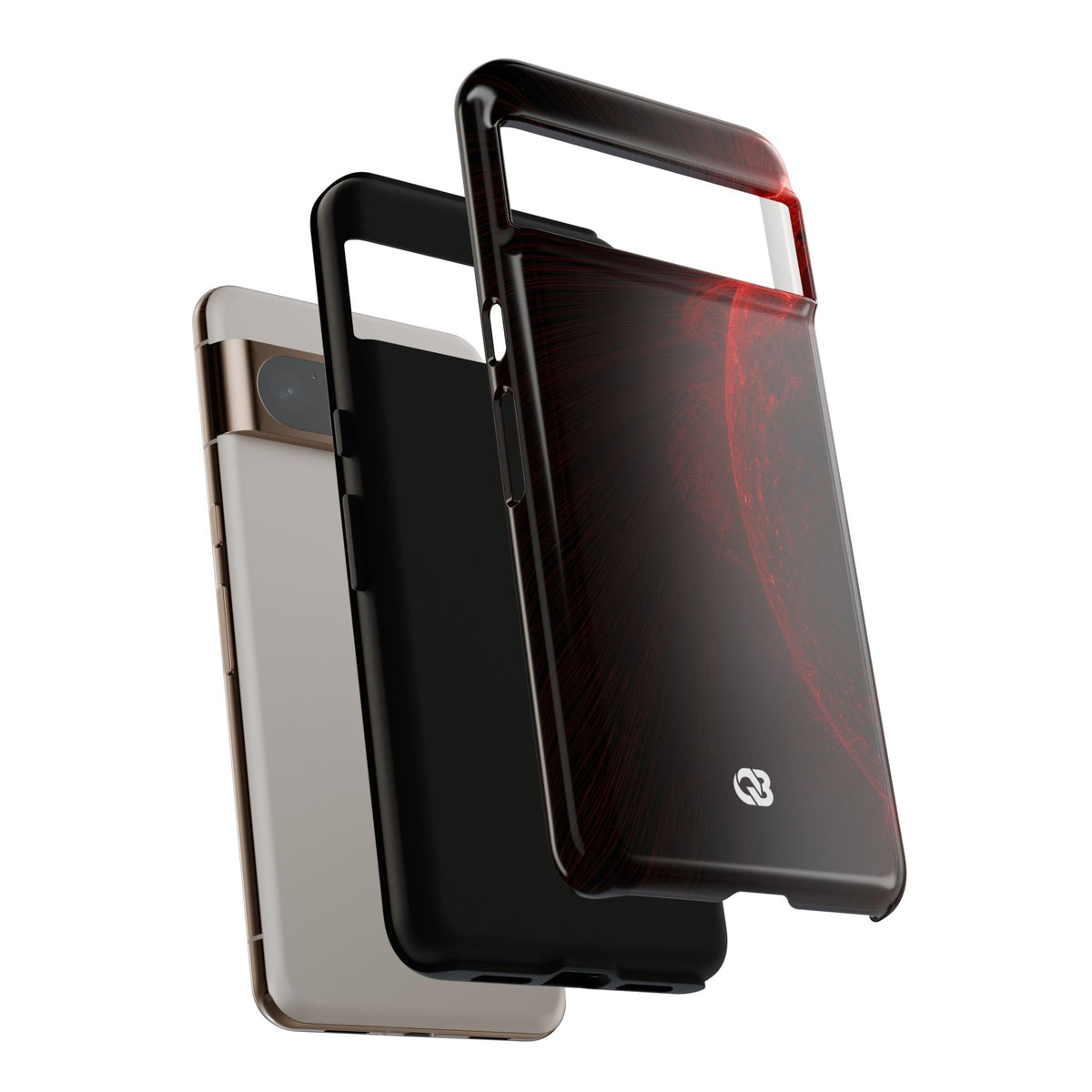 Red Tough Phone Case for Google Pixel - Solar Crimson Flare