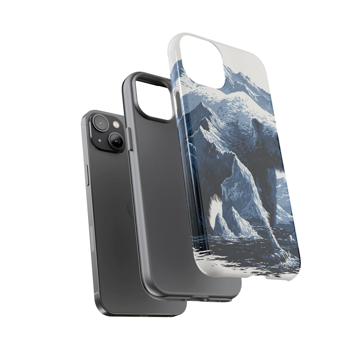 Fjord Summit Bear · Tough Phone Case for iPhone · Blue