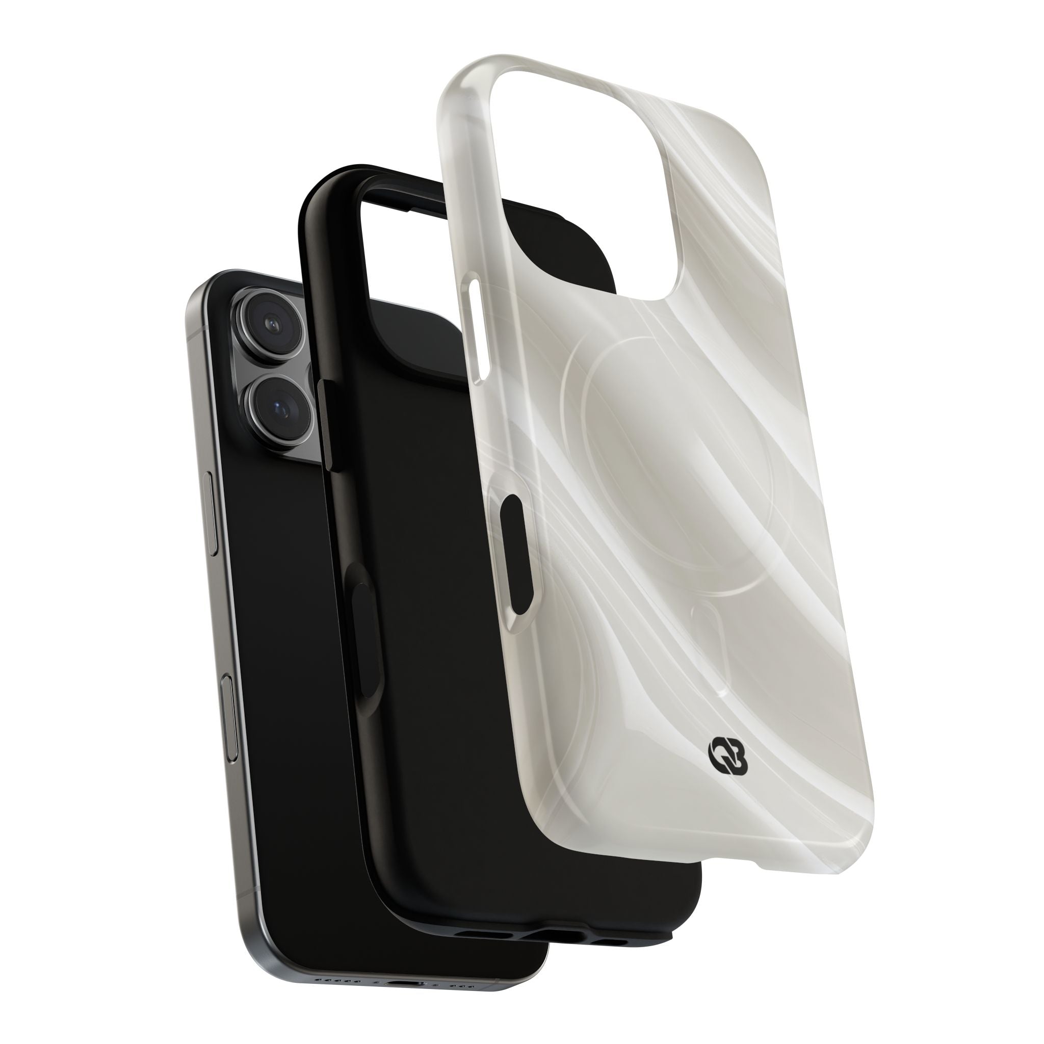 White Tough 2.0 Magsafe Phone Case for iPhone - Polished Ivory Wave